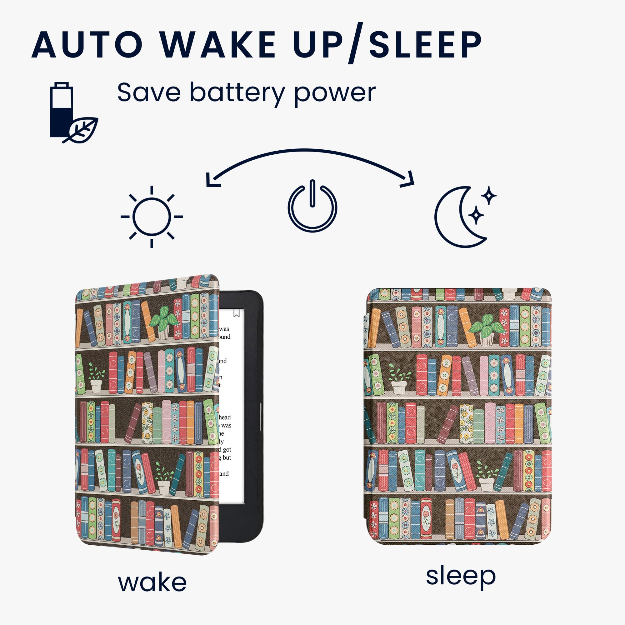 Kwmobile Case Compatible With Kobo Clara 2E / Tolino Shine 4 Case   Ereader Cover   Summer Library Blue/Green/Dark Pink