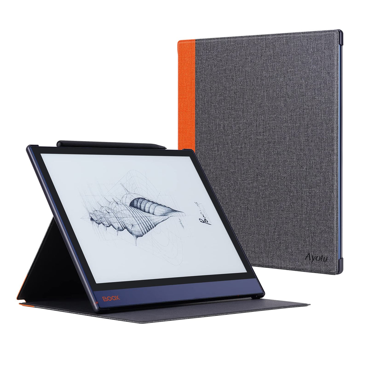 Ayotu Case For Onyx Boox Note Air 1/Note Air 2/Air 2 Plus 10.3'' Paper Tablet, Auto Sleep/Wake, Durable Fabric Folio Cover With