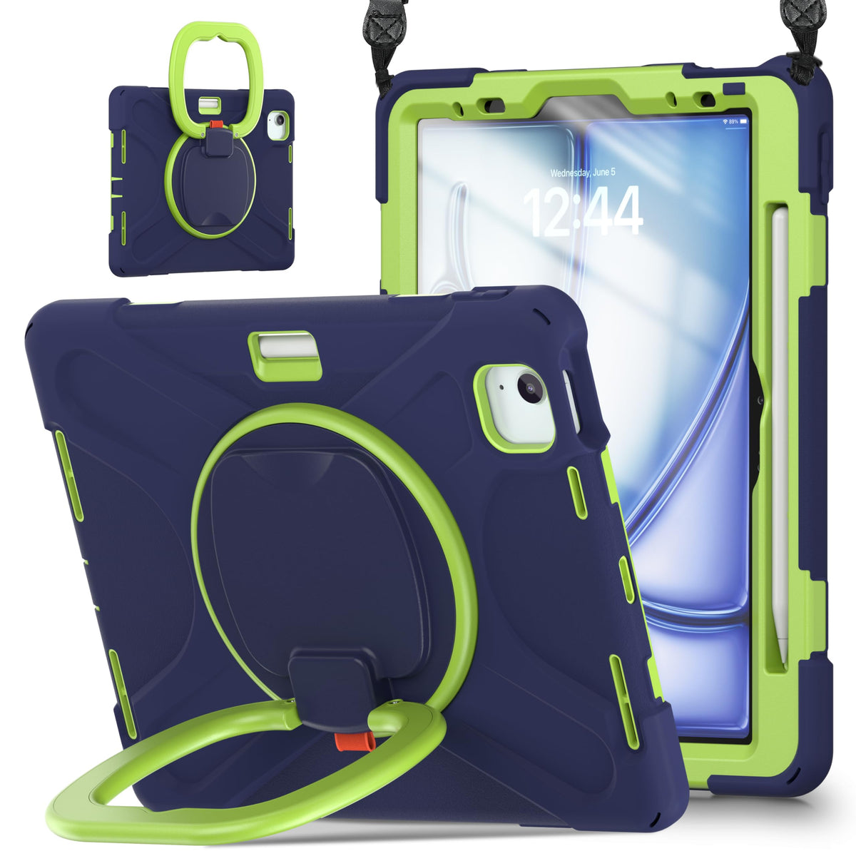 Tsqqst Case For Ipad Air 11 Inch Case M2 2024 6Th Generation, Ipad Air 5Th/4Th Gen 10.9 Inch W/Screen Protector, Shockproof Case