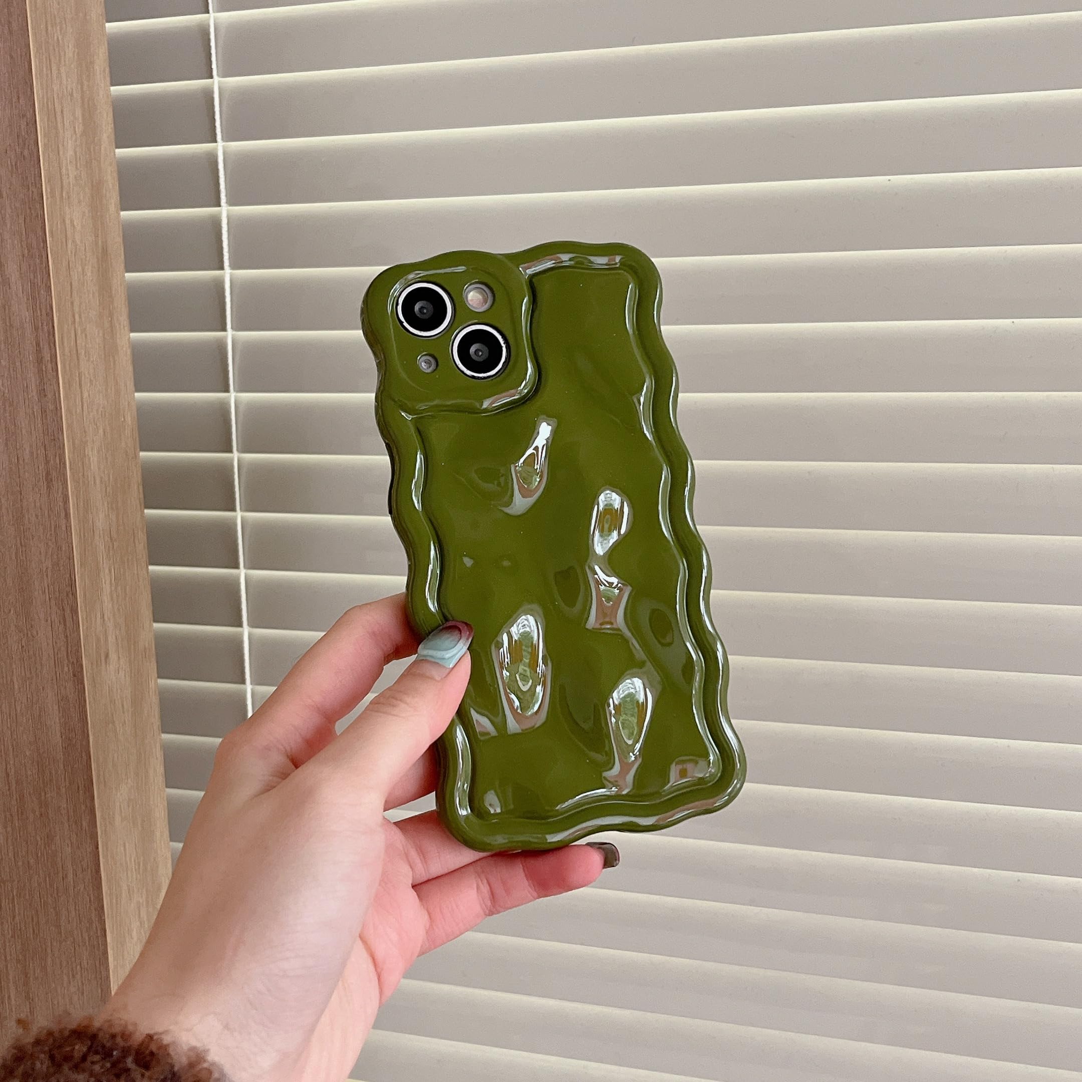 Fabspark Case For Iphone 12 Pro Max,Cute 3D Solid Color Meteorite Bubble Water Ripple Curly Wavy Frame Case,Soft Tpu Shockproof