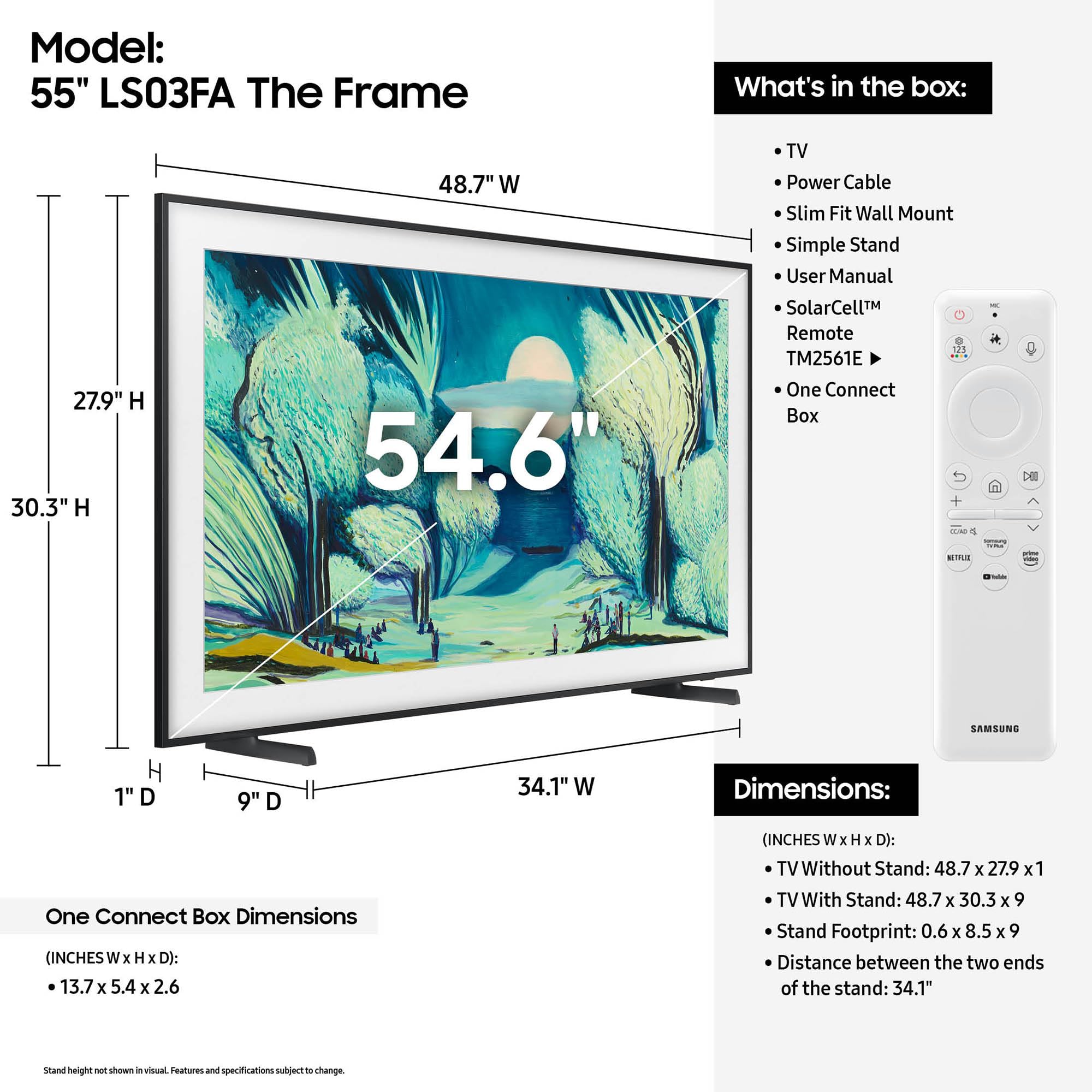 Samsung 55-Inch Class The Frame Ls03F 4K Qled Smart Tv (2025 Model) Modern Frame Design, Nq4 Ai Gen2 Processor, Art Mode, Artful