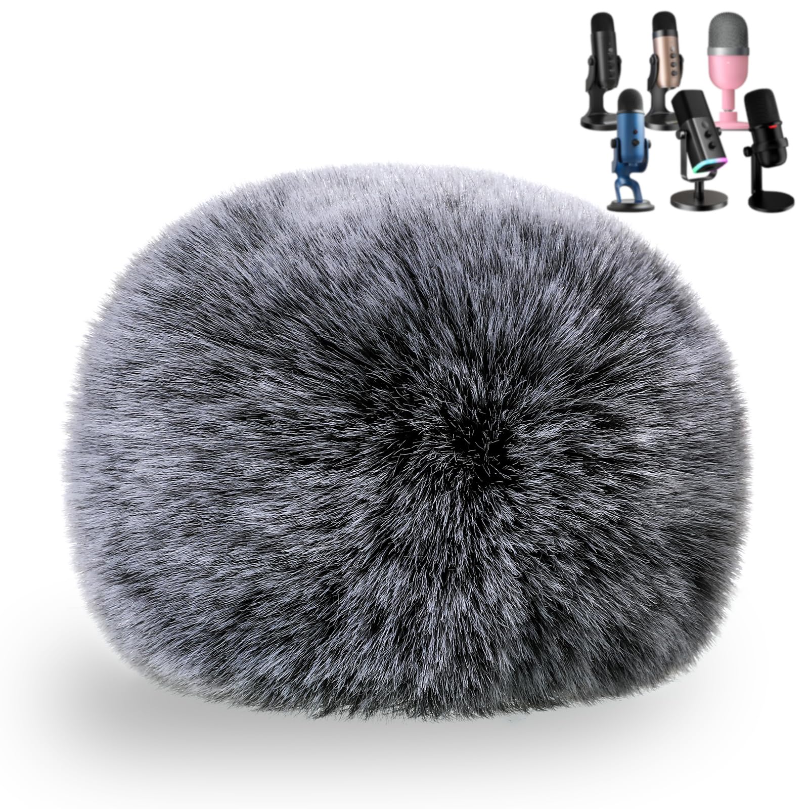 Zealsound Blue Yeti Pop Filter For Blue Yeti Microphone,Mic Foam Cover With Furry Windscreen Muff Windshield For Zealsound K66/Y