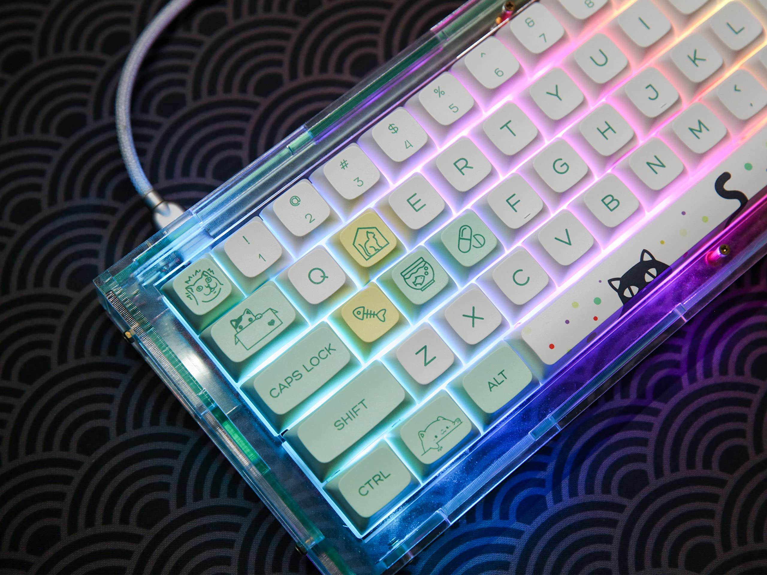 Daixiahu Pbt Pudding Keycaps, Theme Keycaps, 118 Keys Sublimation Keycap Set, Asa Profile Custom Keycaps For Cherry Gateron Mx S