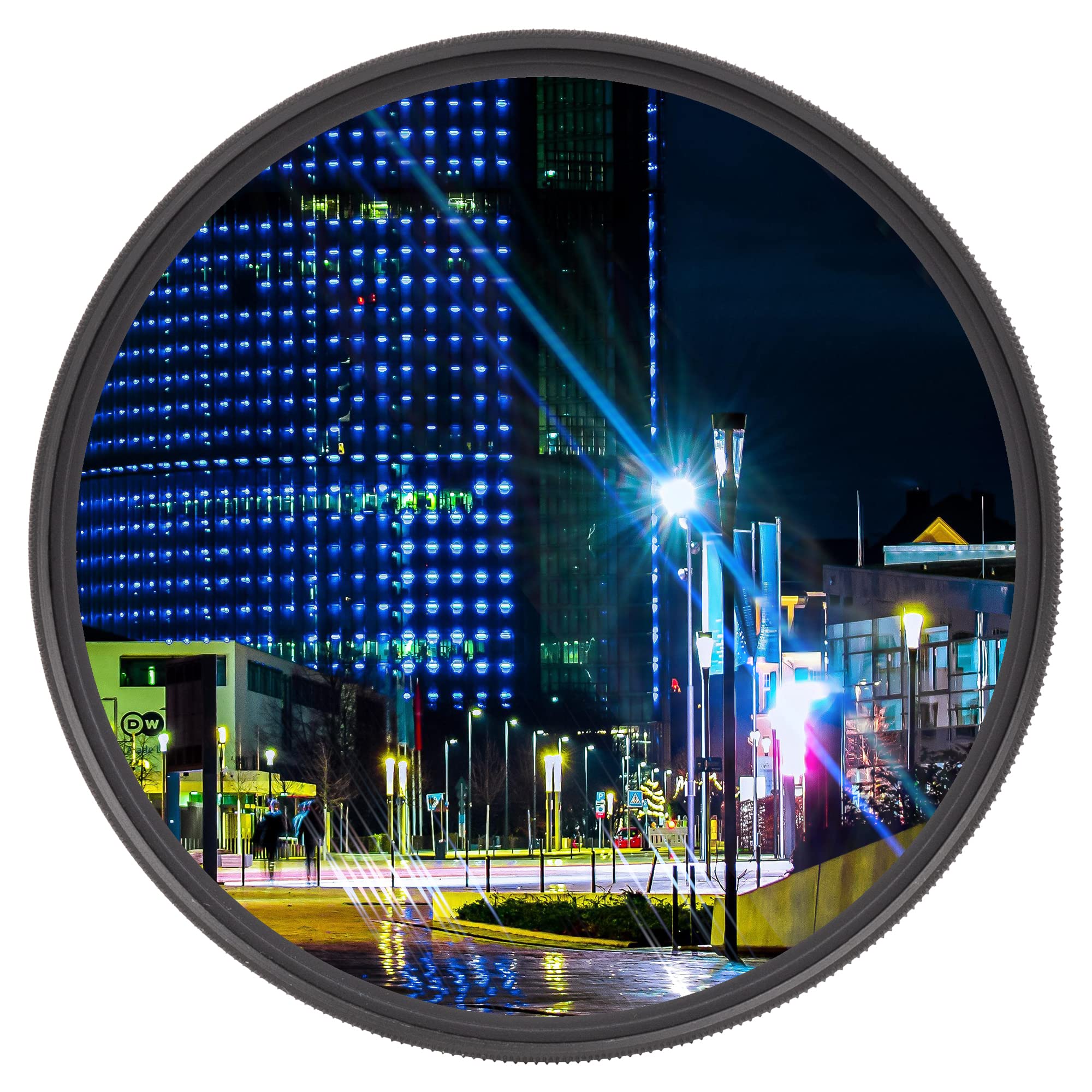 Walking Way 58Mm Variable Blue Streak Filter Rotating Circular Anamorphic Style Streak Effect Lens Filter For Photography And Vi