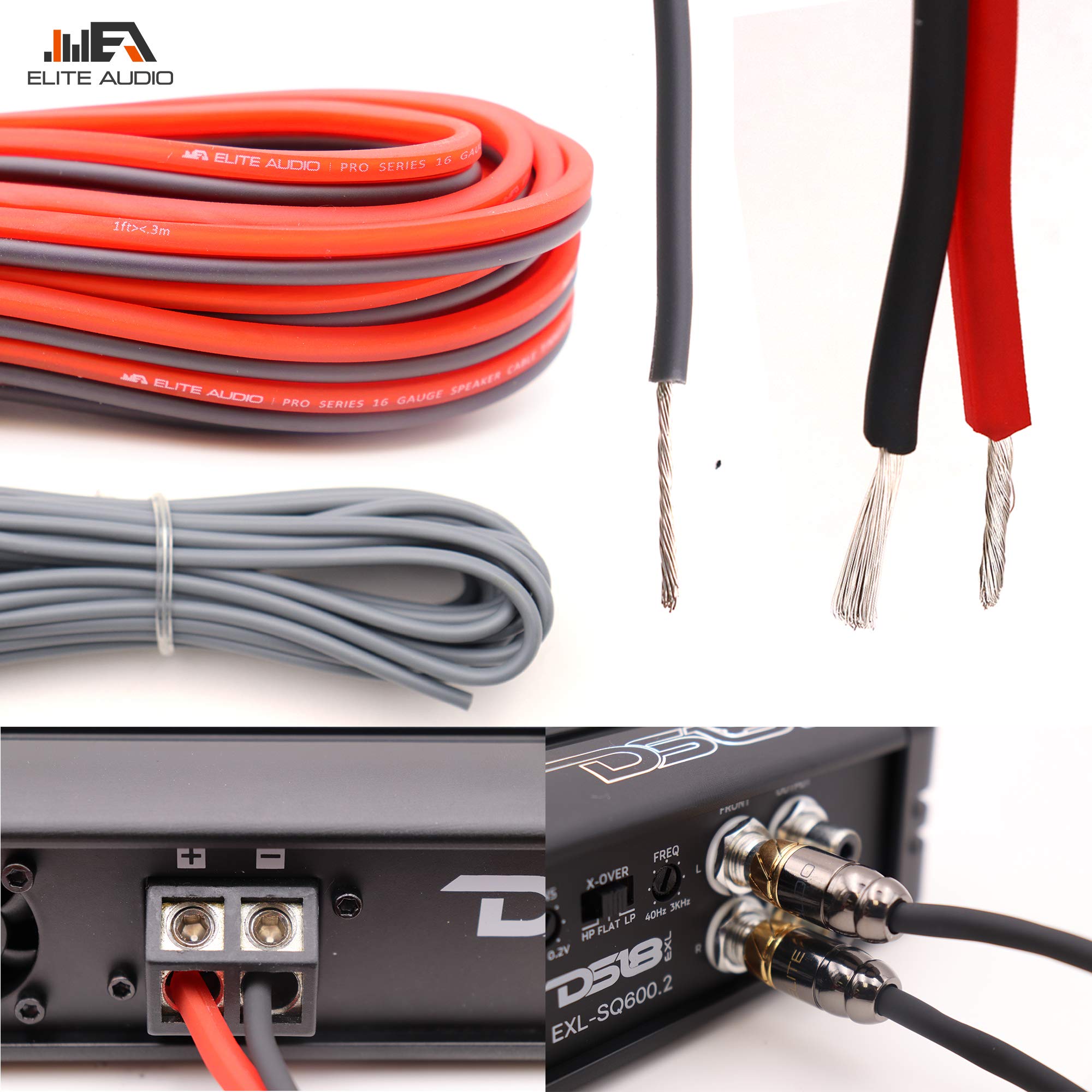 Elite Audio EA-PROK8 Amplifier Wiring Kit - 2500W, 8 Gauge Oxygen Free Copper, Gold