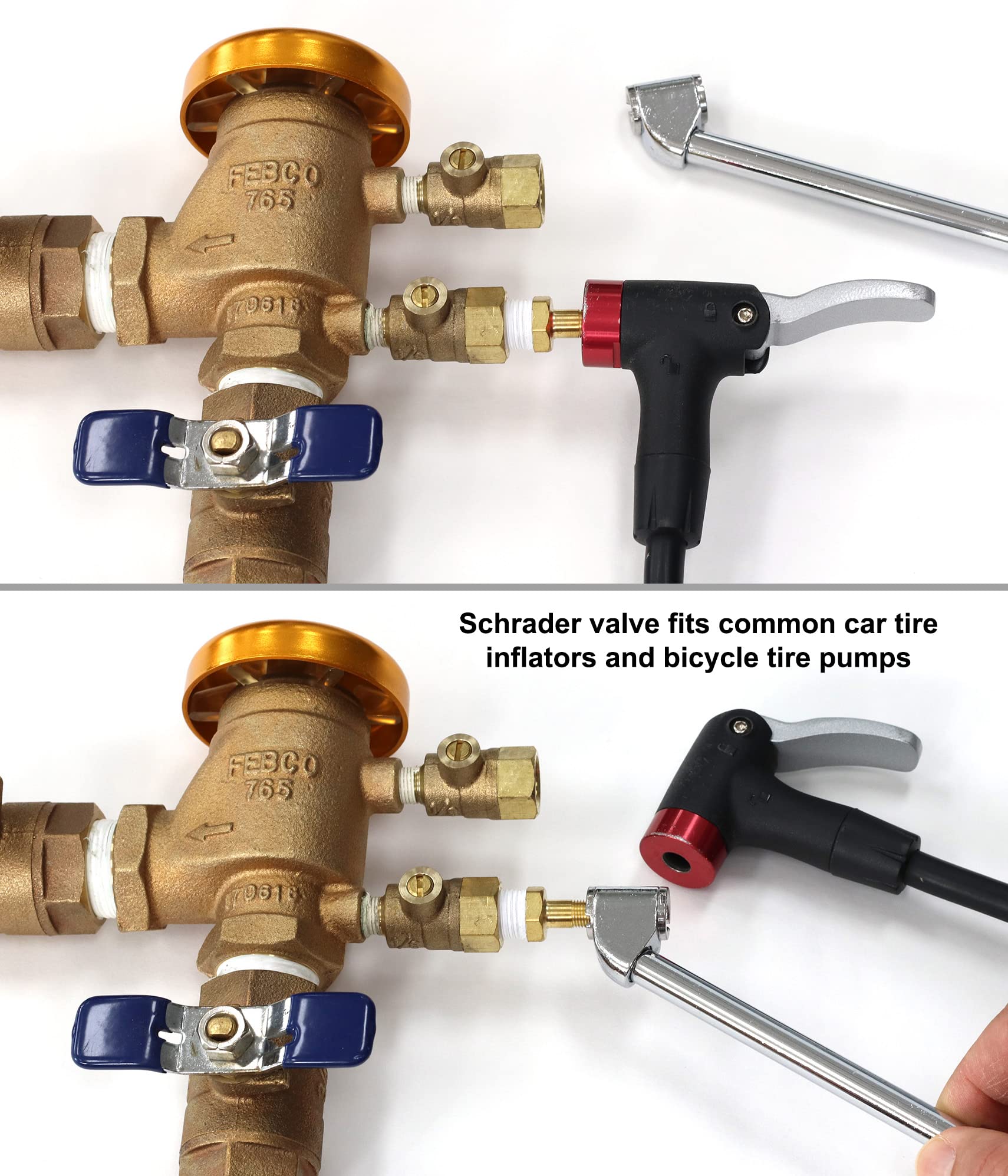 Schrader Valve To Male Npt Fittings | Adapters To Winterize Backflow Preventer And Pressure Vacuum Breaker (Pvb) For Sprinkler S