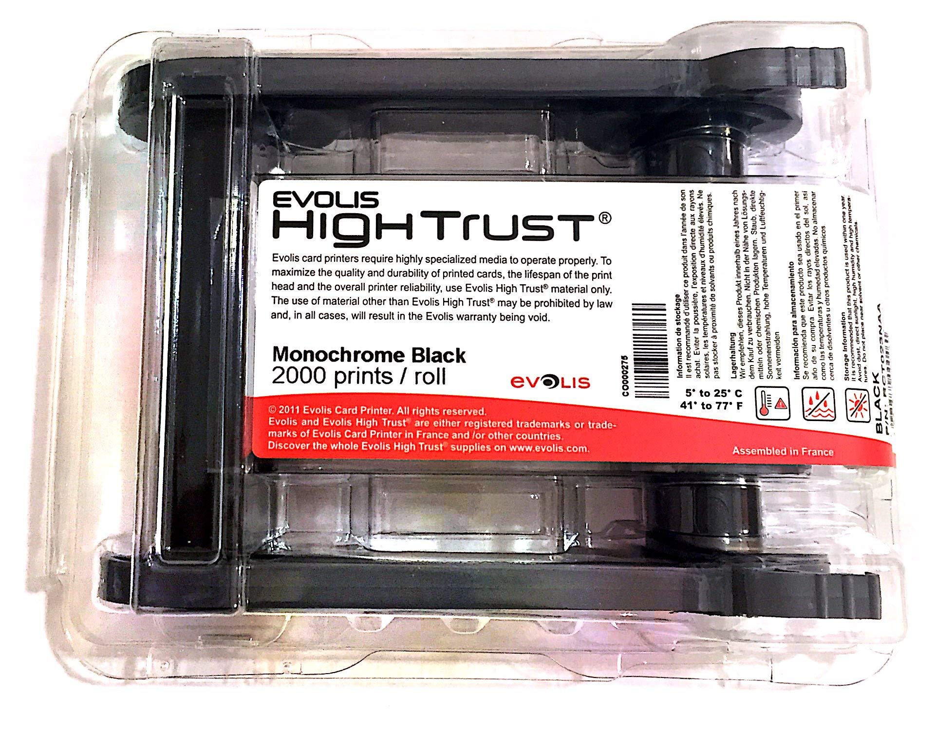 Evolis Rct023Naa Black Print Ribbon   Print Ribbons Zenius Primacy, Black, Thermal Transfer, Black, Grey