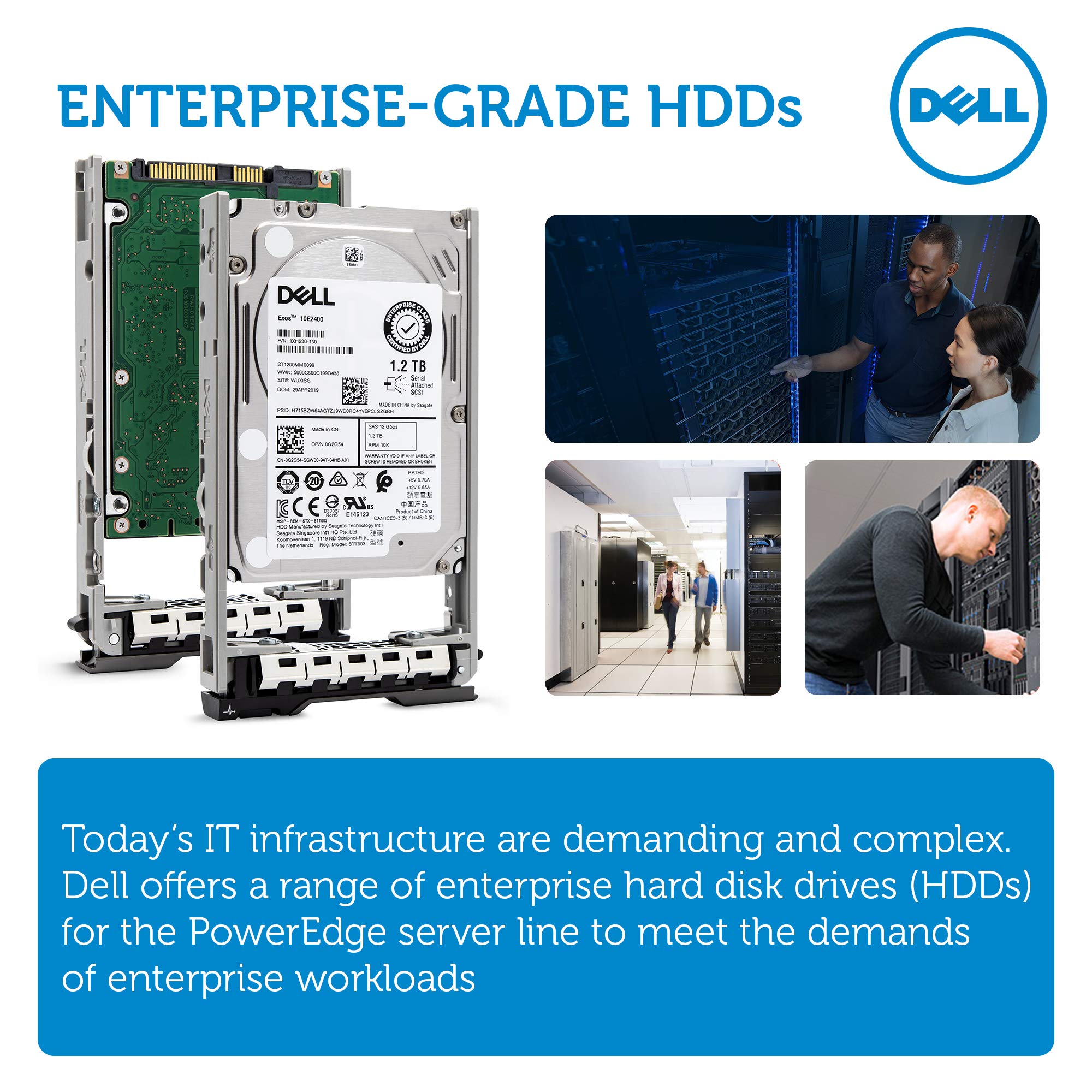 Dell 400 AJPD 1.2TB 10K SAS 12G 2.5� | 0G2G54 ST1200MM0099 Exos 10E2400 | PowerEdge HDD Enterprise Hard Drive in 13G Tray Bundle with Compatily Screwdriver Compatible with 463 7475 89D42 R730 T310