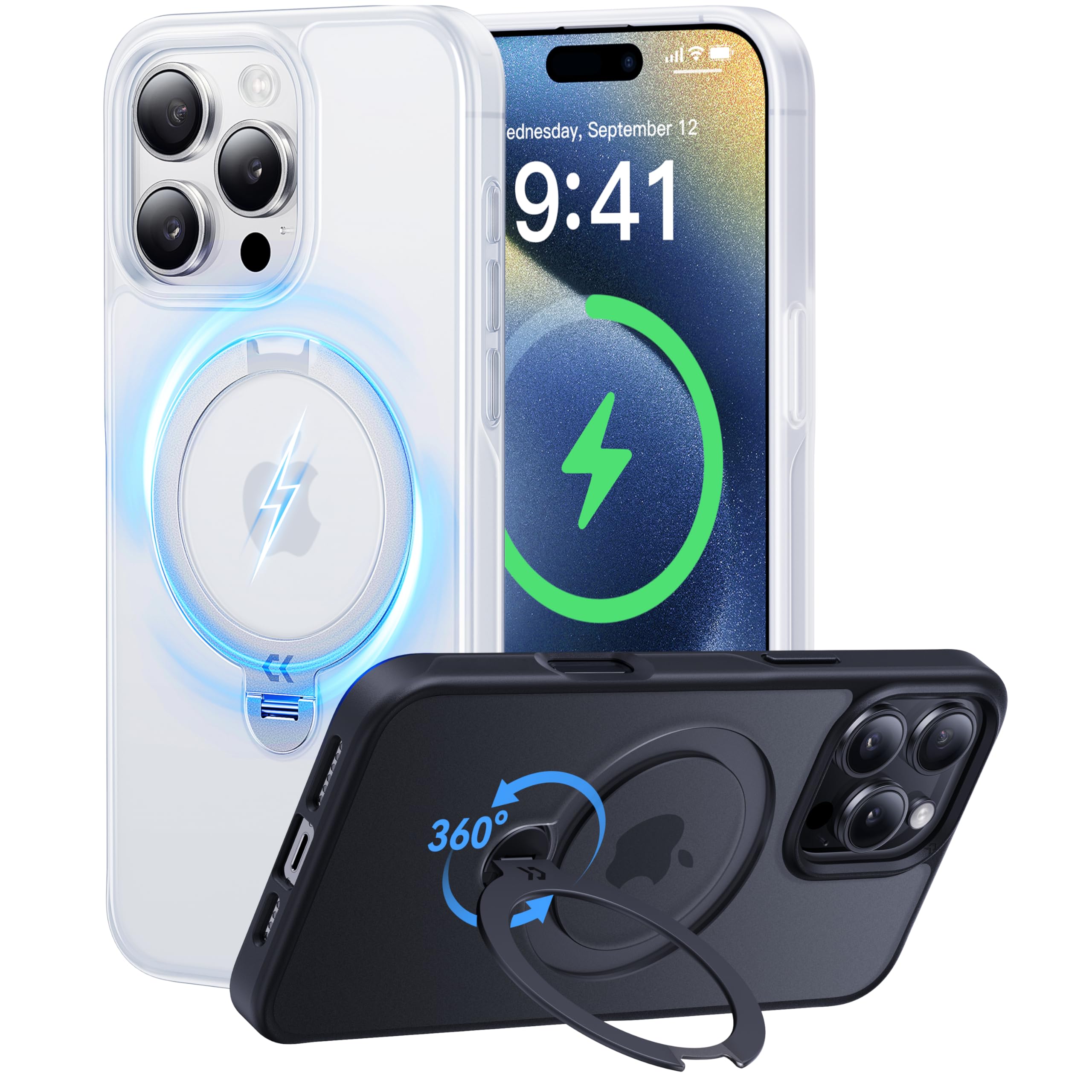 Casekoo For Iphone 16 Pro Max Case With 360 Upgraded Rotatable Magnetic Stand [Military Drop Protection] [Compatible With Magsaf