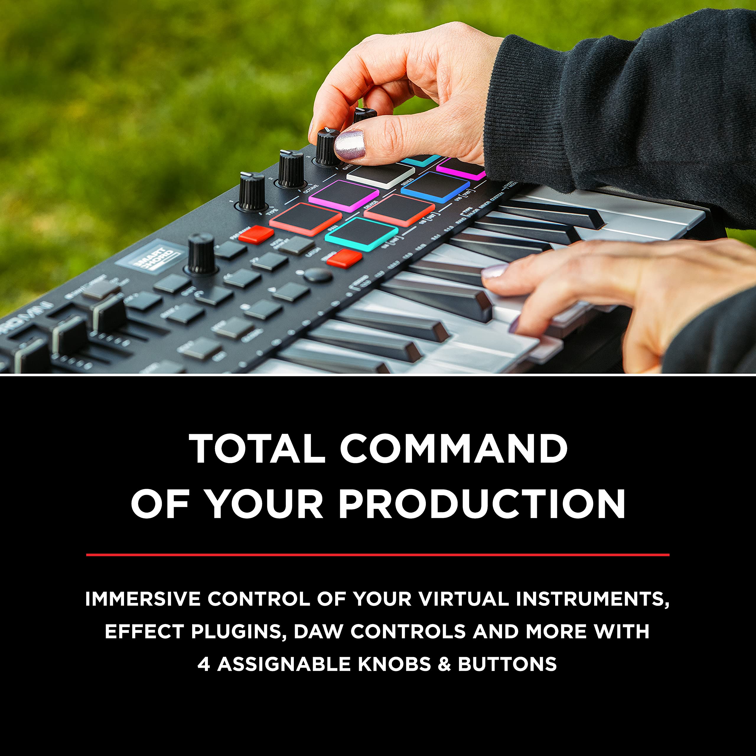 M Audio Oxygen Pro Mini   32 Key Usb Midi Keyboard Controller With Beat Pads, Midi Assignable Knobs, Buttons & Faders And Softwa