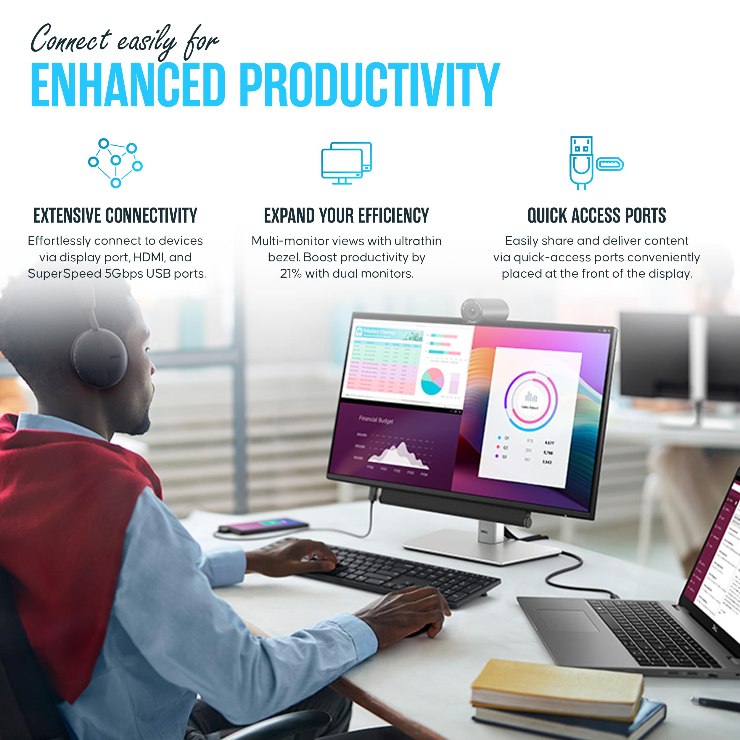 Dell P2425H Computer Monitor Screen 24'' 16:9 Ips Bundle With Stand   Full Hd, 1920 X 1080 1 Year Warranty   Led, 100Hz Monitor