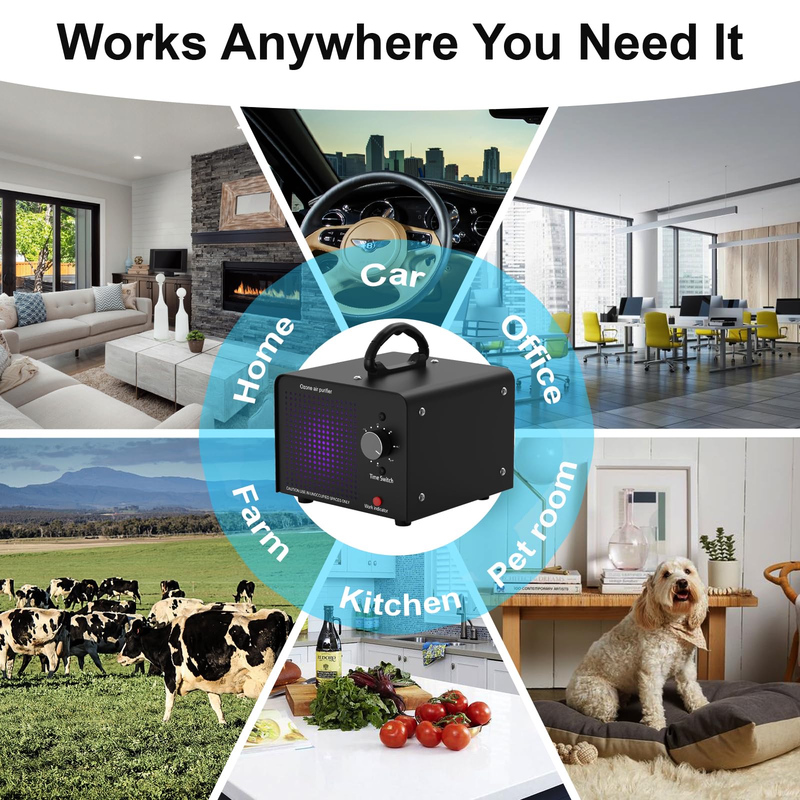 Prograce Ozone Machine Odor Removal   Ozone Generator 60,000Mg/H Ozone Odor Eliminator 0Zone Machine For Car,Home,Smoke,Pet Room