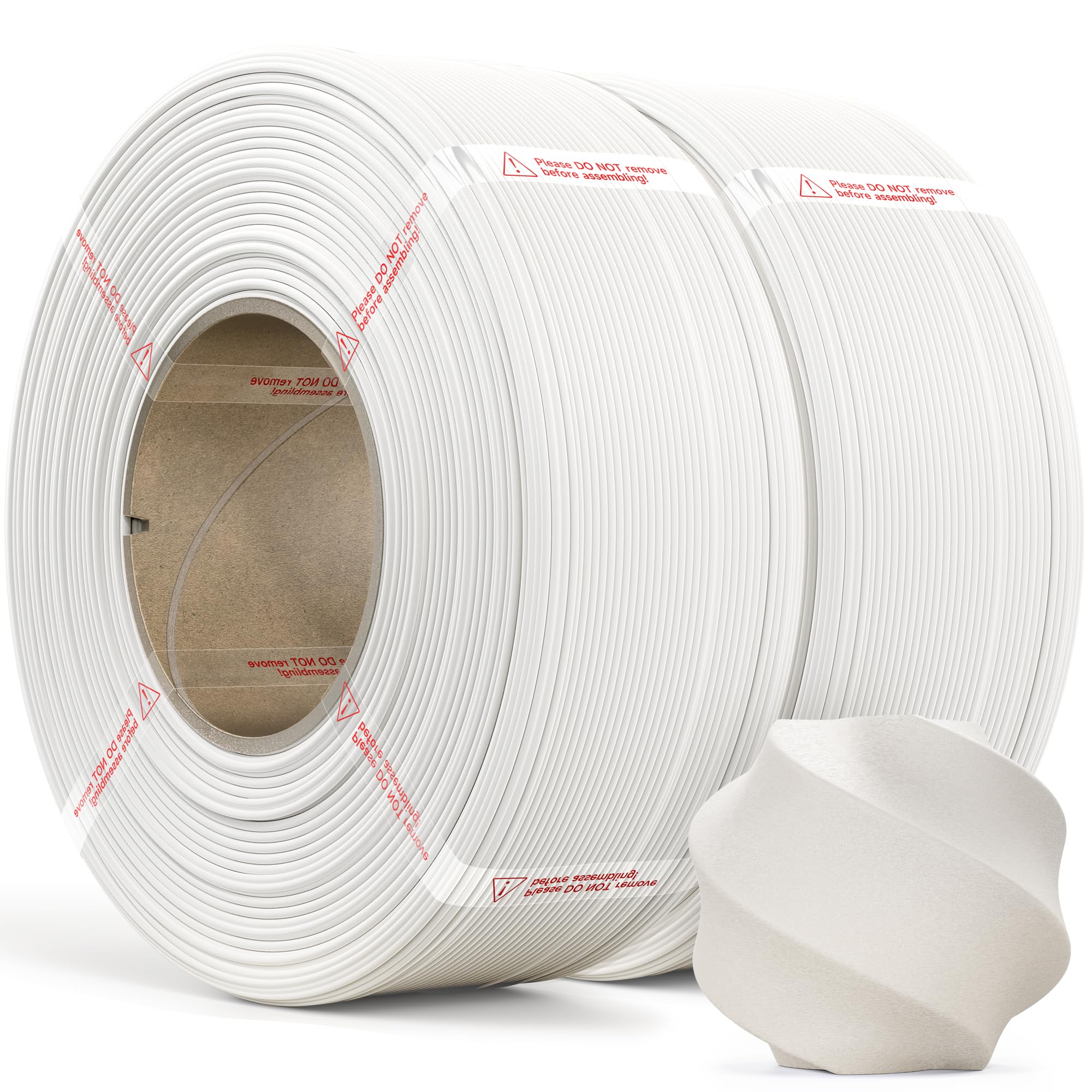 MarsWork Matte PLA Refill Filament 2-Pack Bundle (2kg/4.4lbs) for Reusable Spools, 1.75mm Spool-Less Bulk PLA 3D Printing Filame