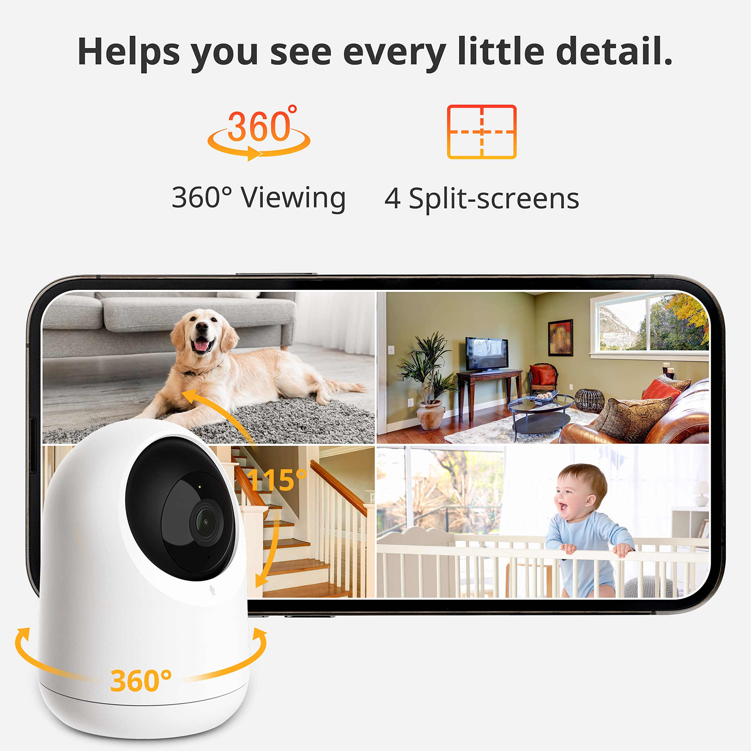 Switchbot Security Indoor Camera 2K   Pan/Tilt Cam 3Mp For Baby Pet Monitor, 2.4G Wi Fi Plug In, Night Vision, 2 Way Audio, 360