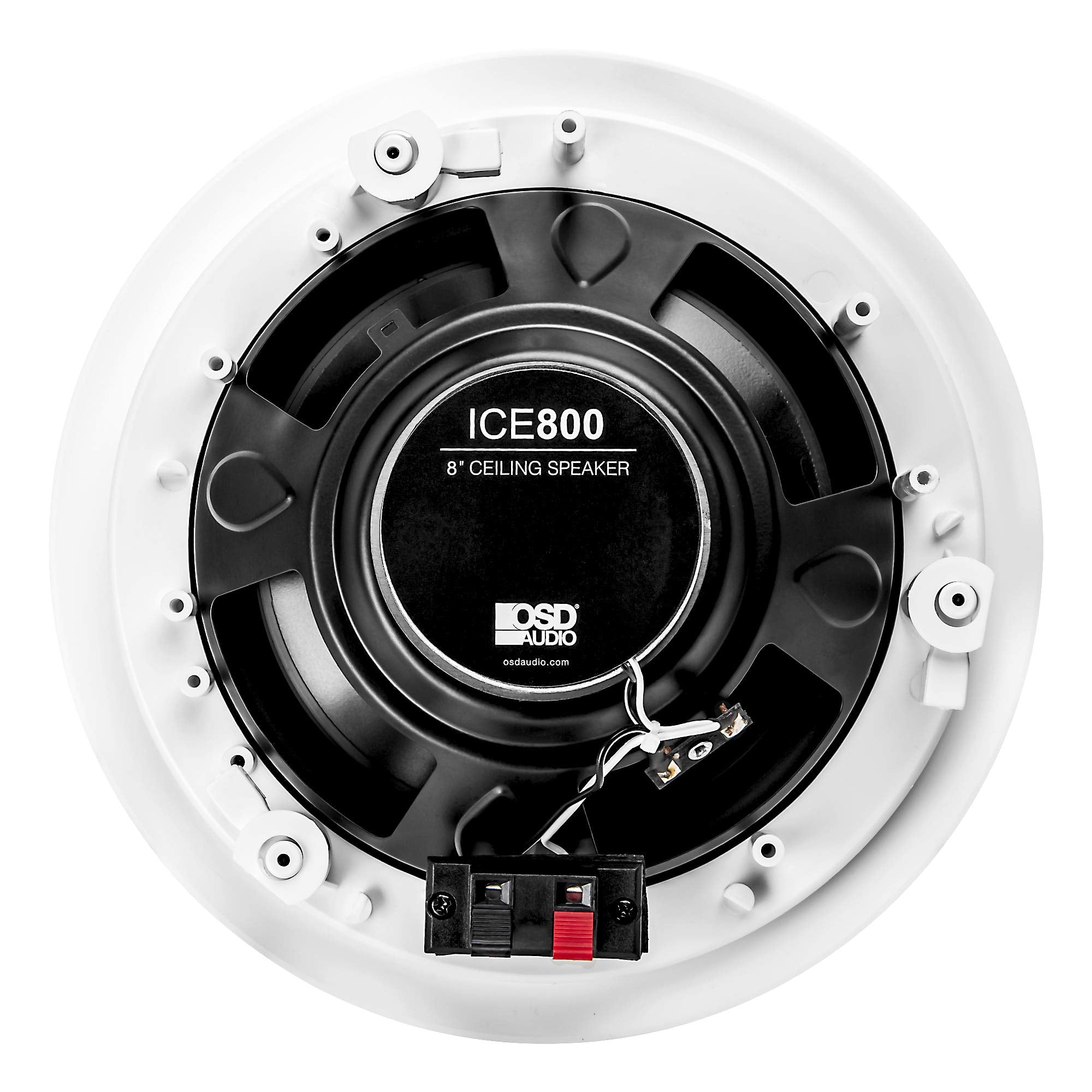 Osd 8'' In Ceiling Stereo Speaker Pair 140W 2 Way, Pivoting Tweeter, Paintable Grille Ice800