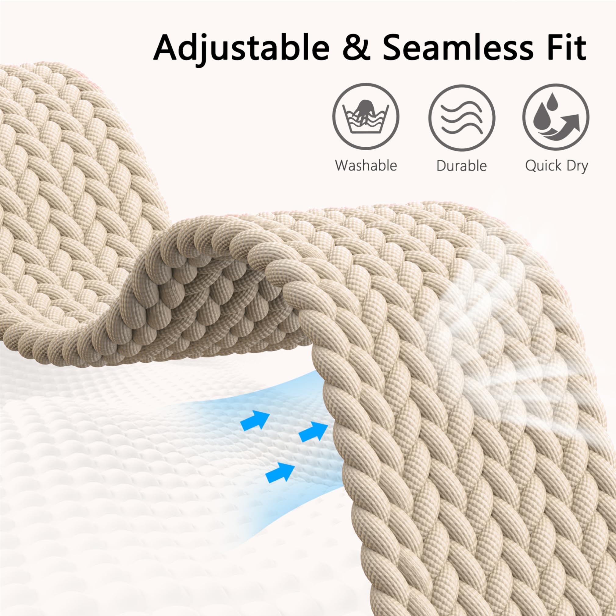 Sunnyson 2 Pack Braided Elastic Band Compatible With Mindrose H80 1.47 Inch Smart Watch,Adjustable Loop Soft Elastic Replacement