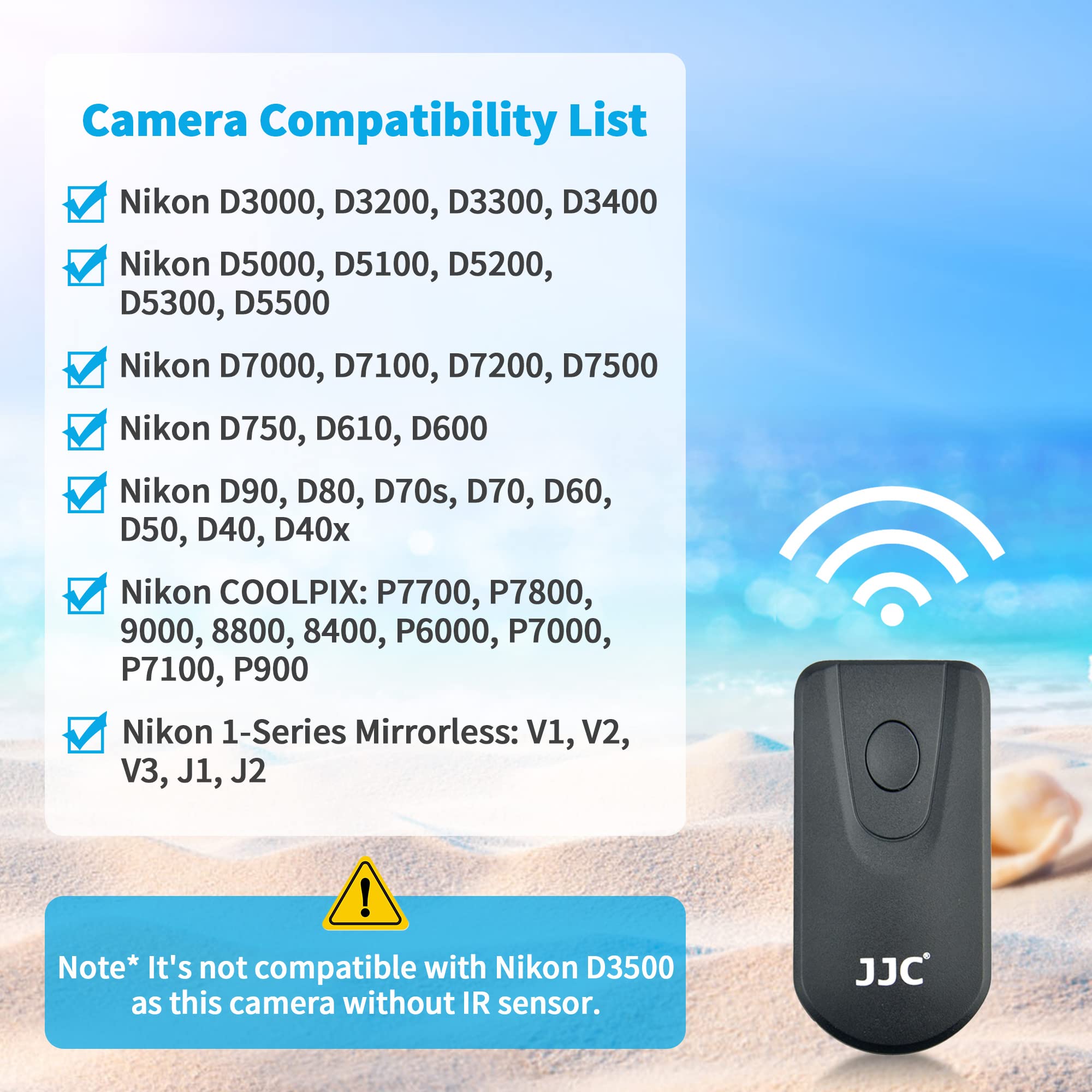 Jjc Wireless Infrared Shutter Release Remote Control Replaces Nikon Ml L3 For Nikon D750 D610 D3400 D3300 D3200 D7500 D7200 D710