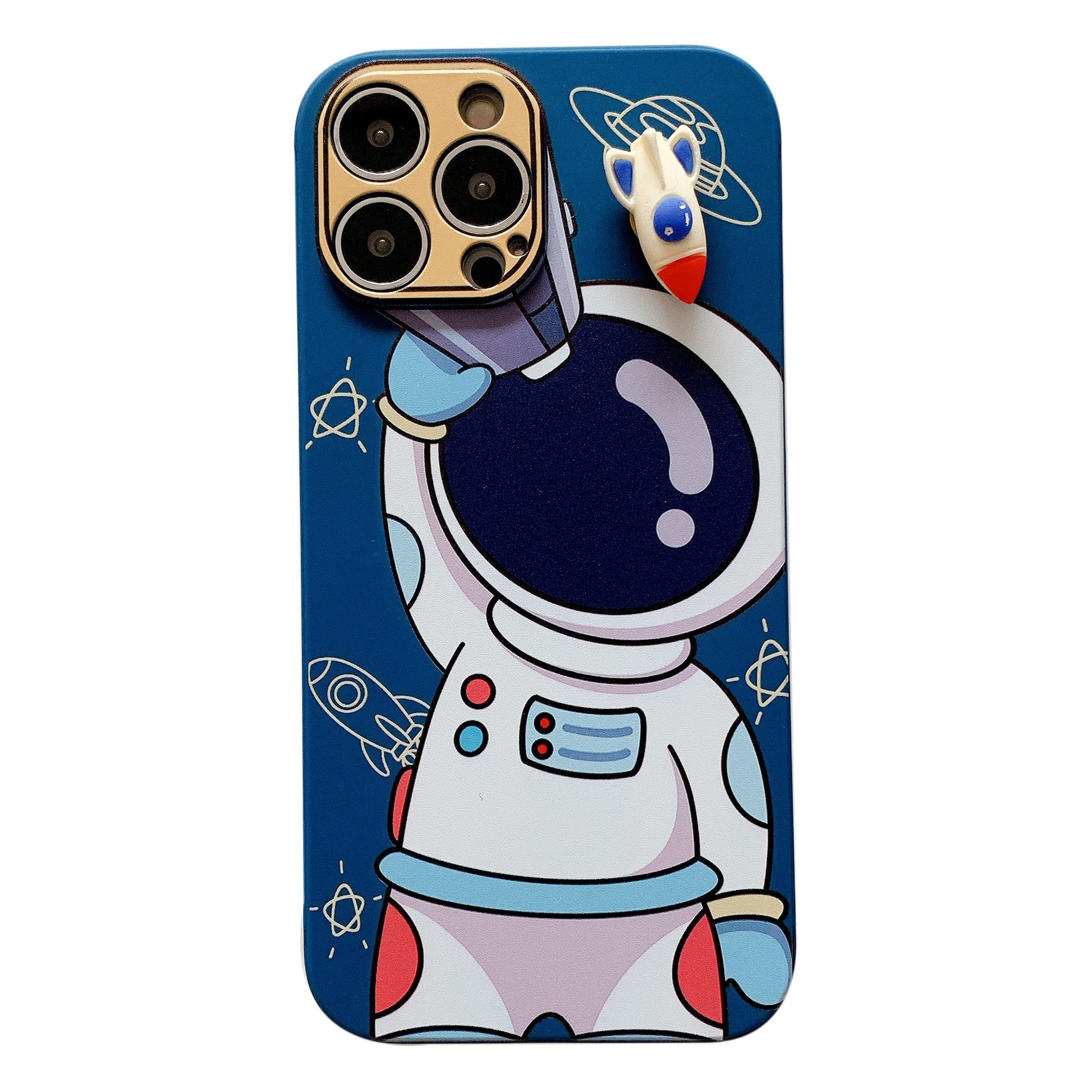 Yonds Queen For Iphone Xs Max Cute Case, Cartoon Astronaut Space Rocket Design Stylish Bumper Cover Soft Tpu Rubber Protective A