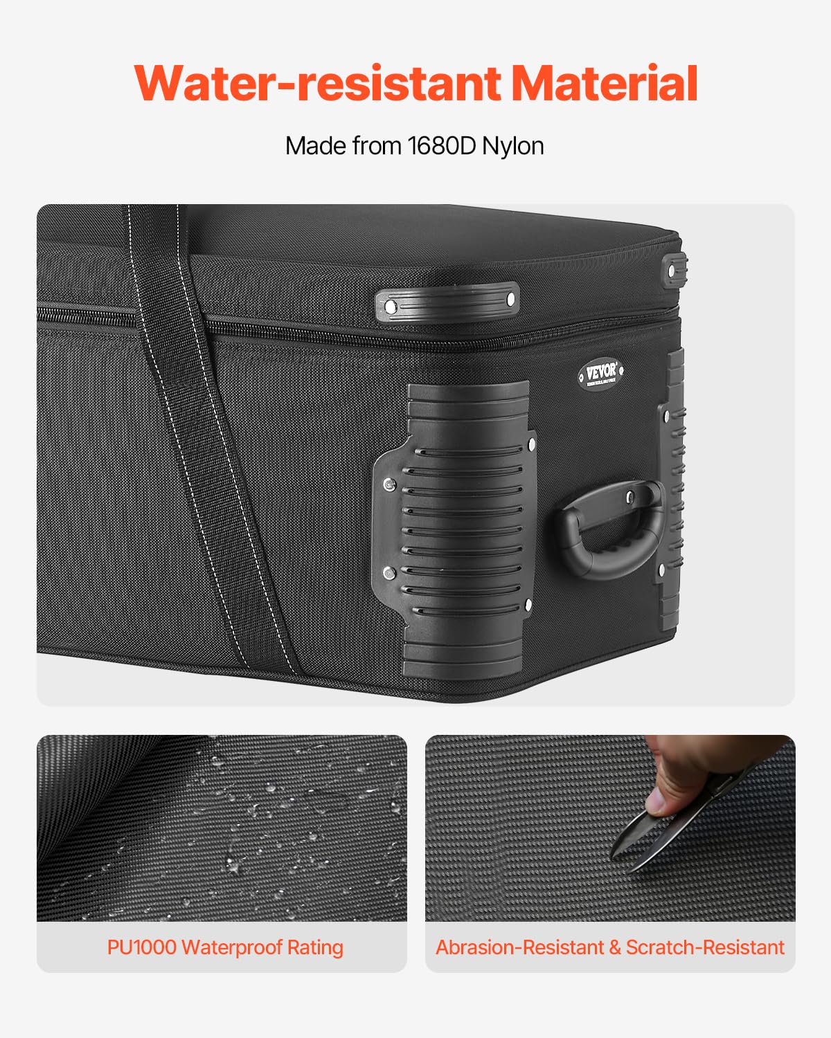 Vevor Studio Equipment Trolley Case, 51.57 X 14.37 X 14.96 In / 131 X 36.5 X 38 Cm, Rolling Camera Bag, Carrying Bag With Wheels