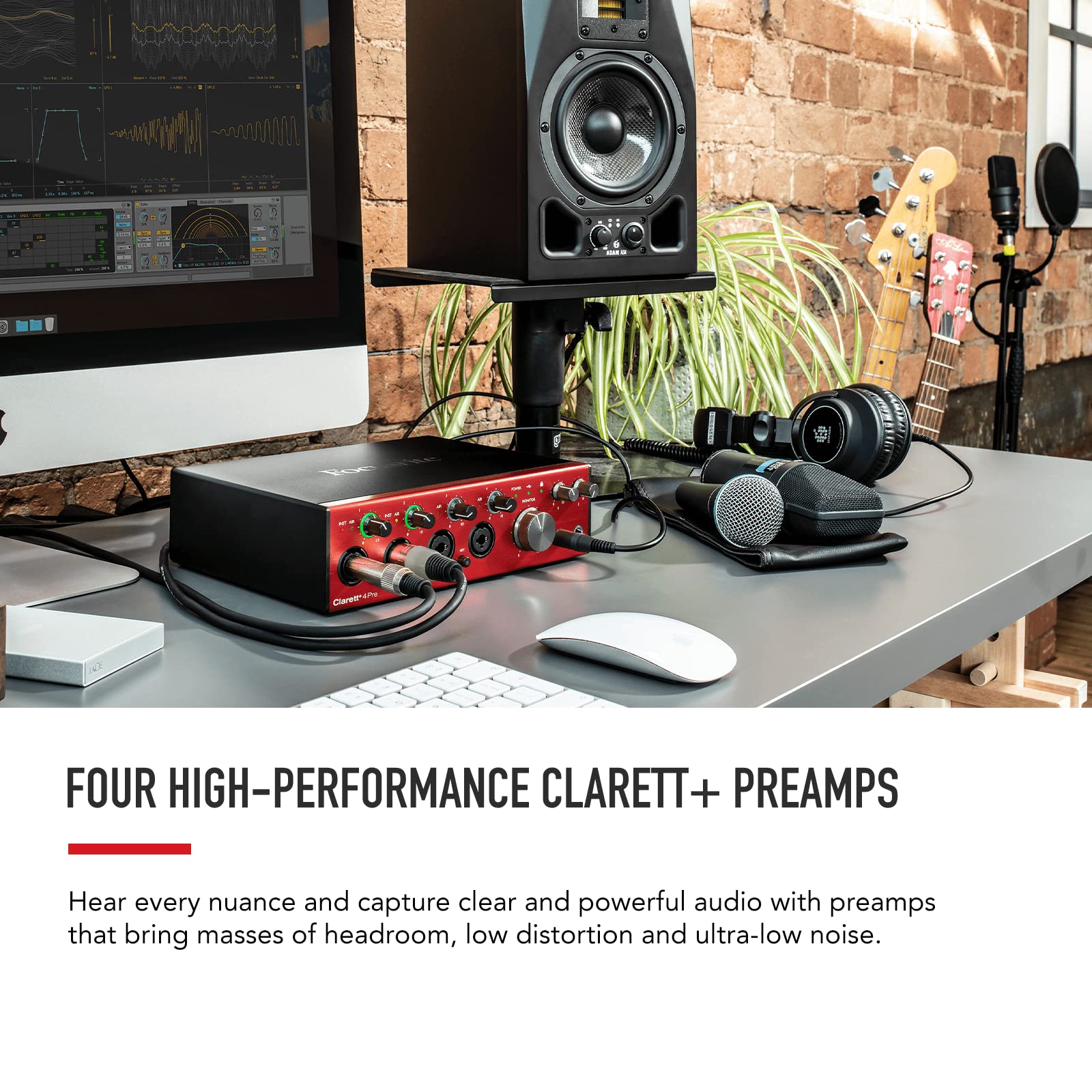 Focusrite Clarett+ 4Pre Usb Studio-Grade Audio Interface For Music Makers - Four Low-Noise, Low-Distortion Mic Preamps Providing