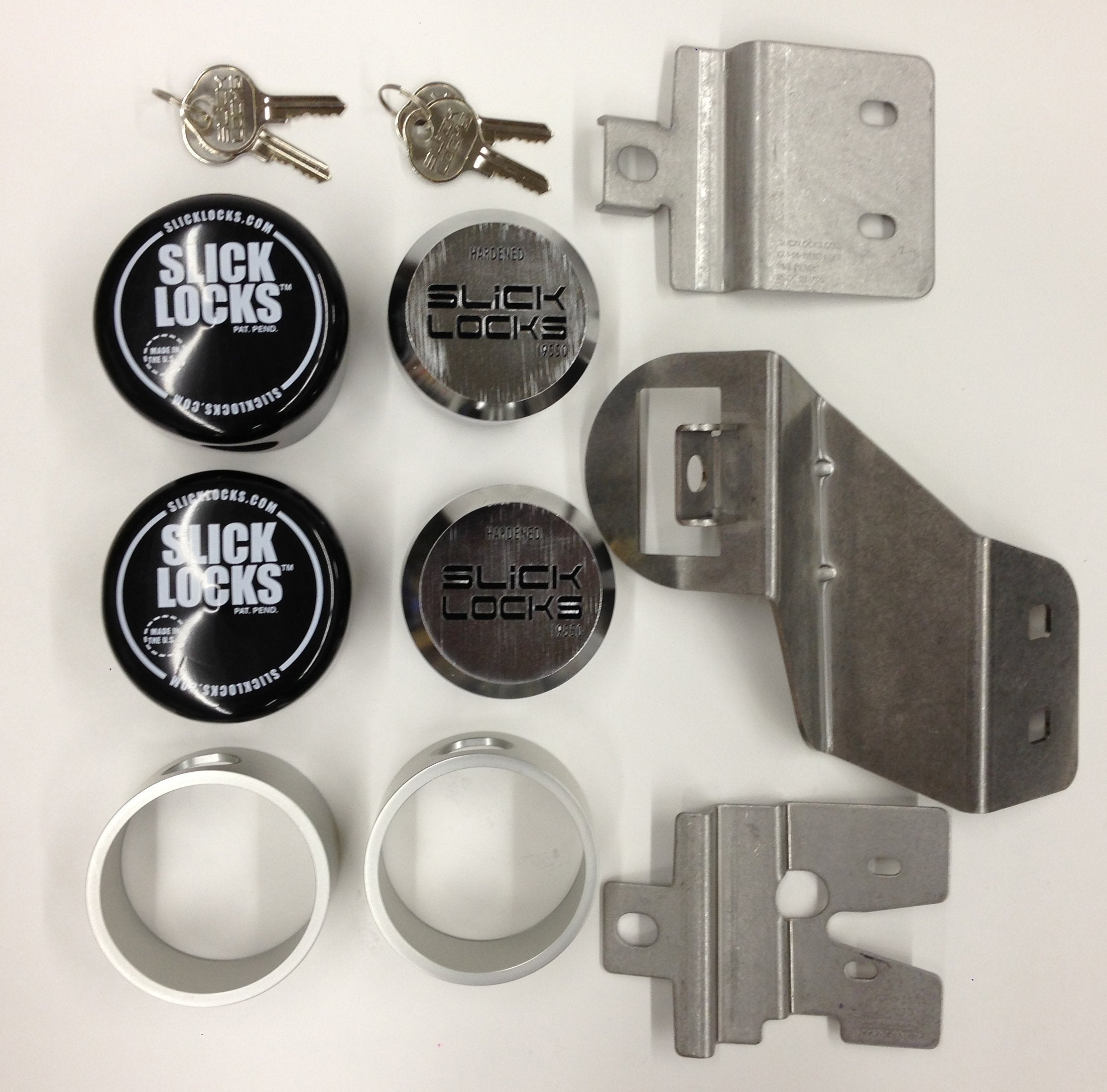 Slick Locks Chevy/Gmc Sliding Door Kit Complete With Spinners, Weather Covers & Locks