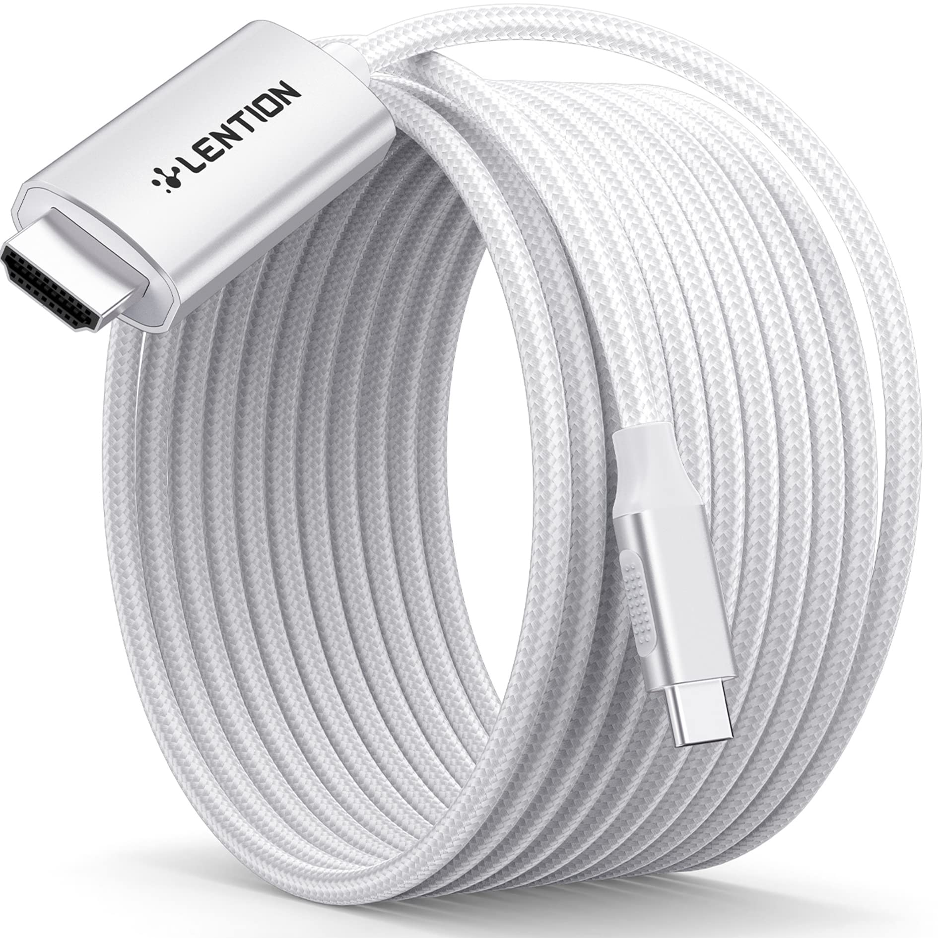 Lention 10Ft Usb C To Hdmi 2.0 Cable Cord 4K@60Hz,Thunderbolt 3/4 To Hdmi Cable,Usb C Compatible 2023 2016 Macbook Pro 13/15/16,