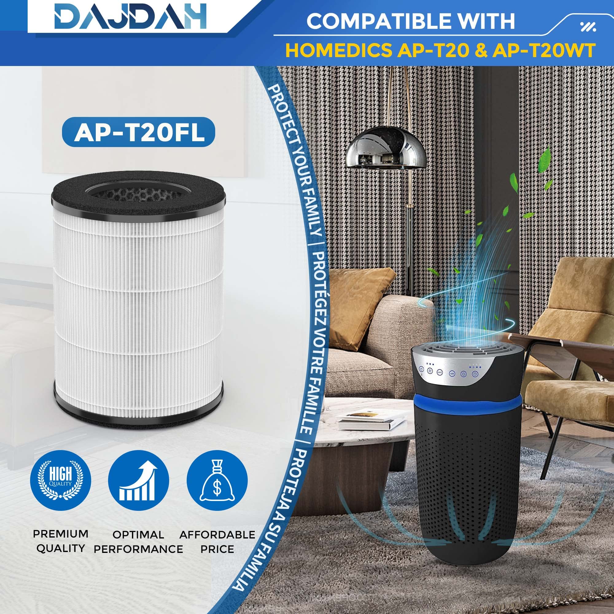 Ap T20 Ap T20Fl Replacement Filter Compatible With Homedics Air Purifier Filter Replacement For Homedics Total Clean Air Purifie