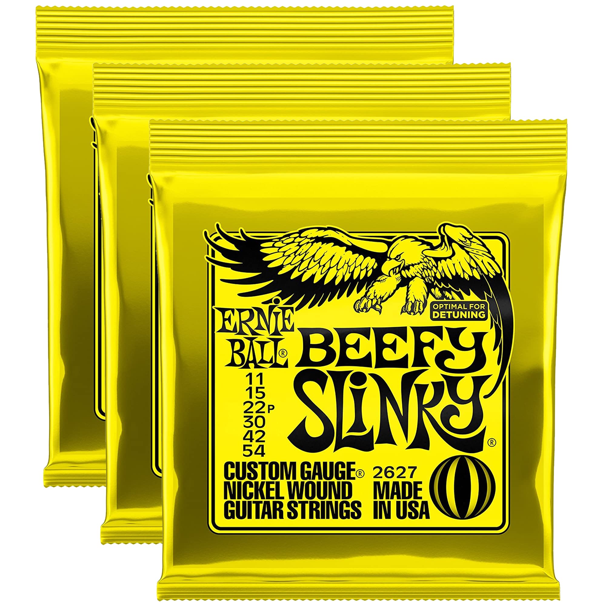 Ernie Ball 2627 Beefy Slinky 11 54 (3 Pack Bundle)