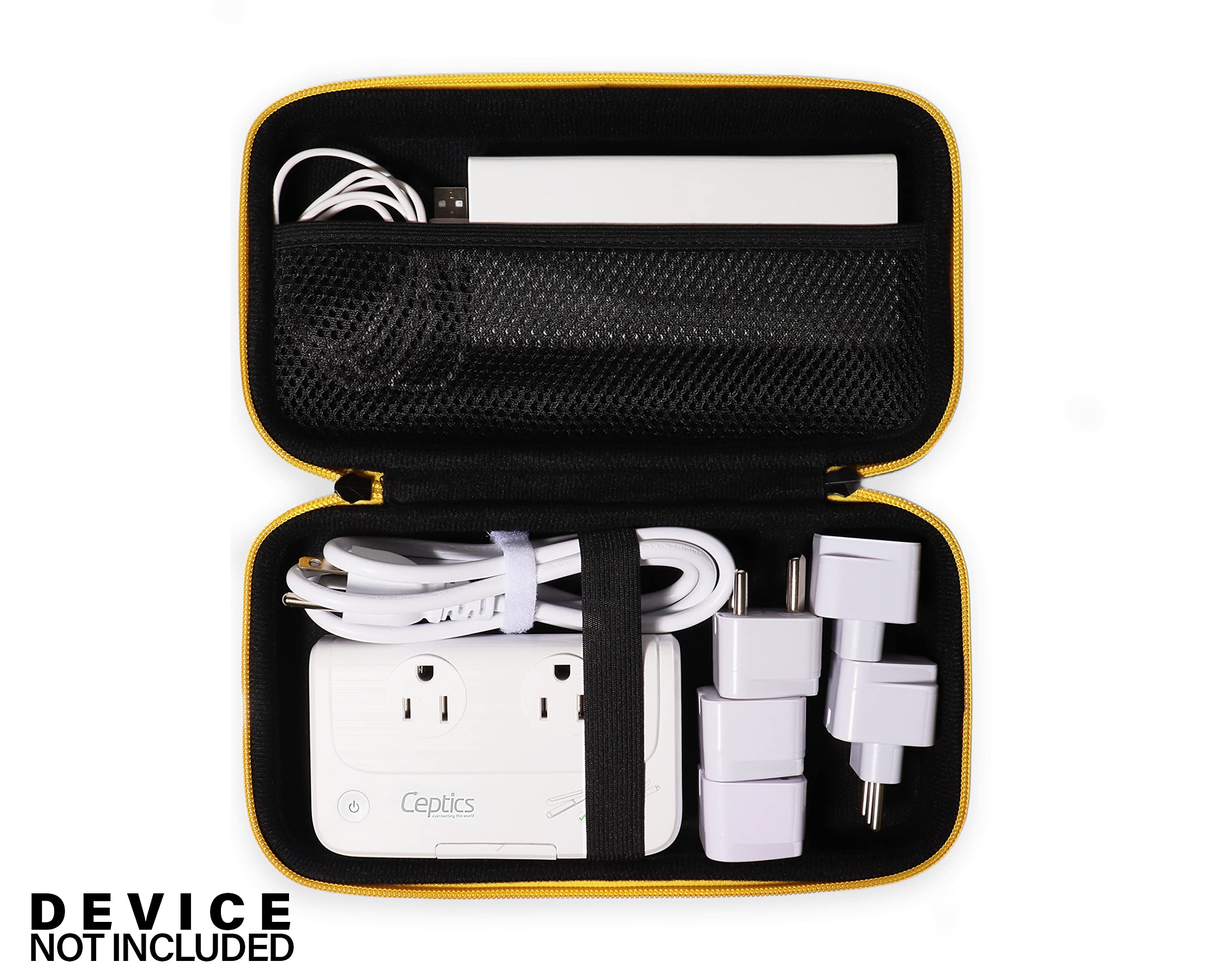 Casesack Travel Converter Case For Ceptics, Foval, Allwei, Key Power Travel Adapter/Converter, All In One Case For Macbook Adapt