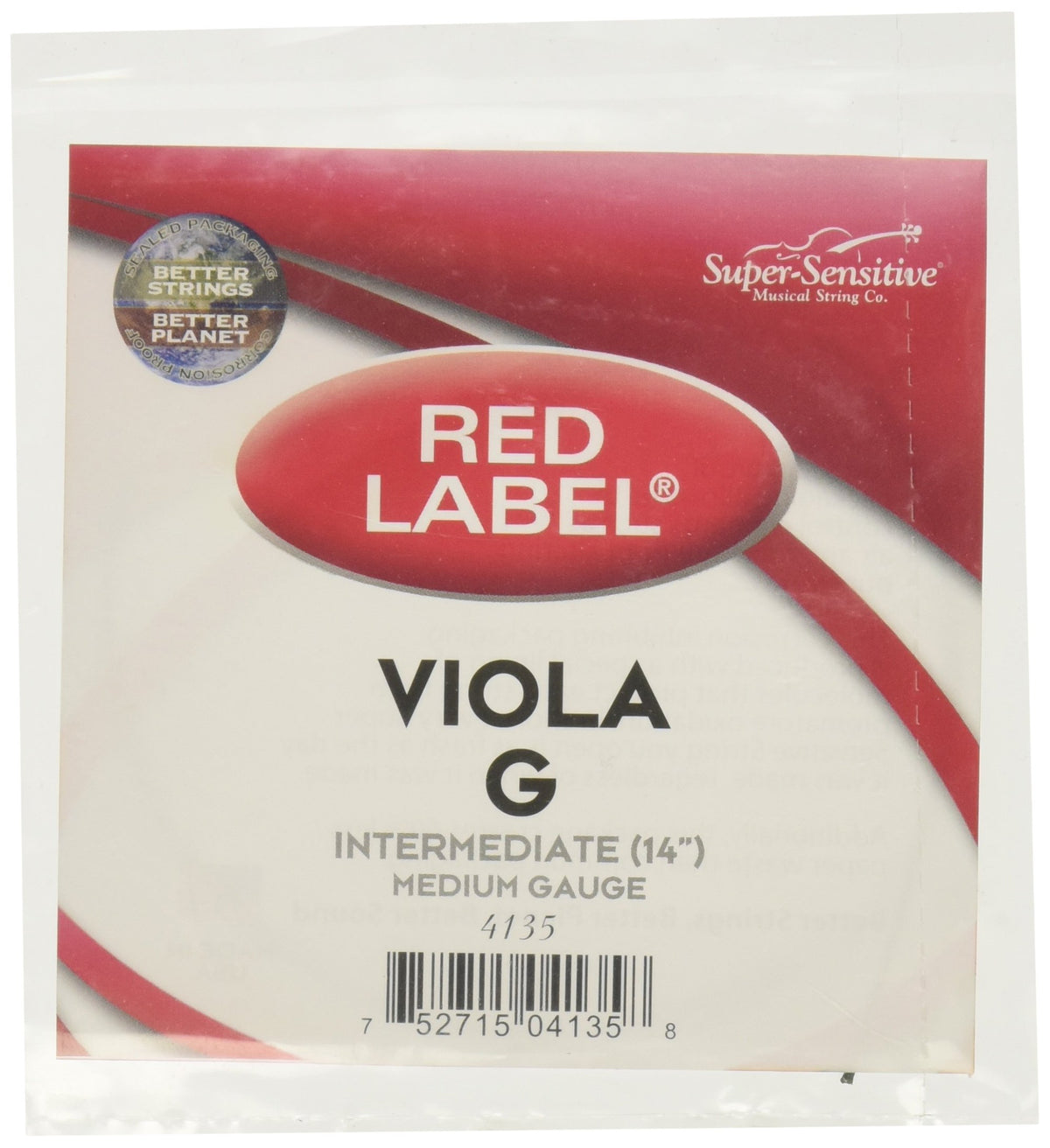 Super Sensitive Red Label Viola G String 14'' Intermediate