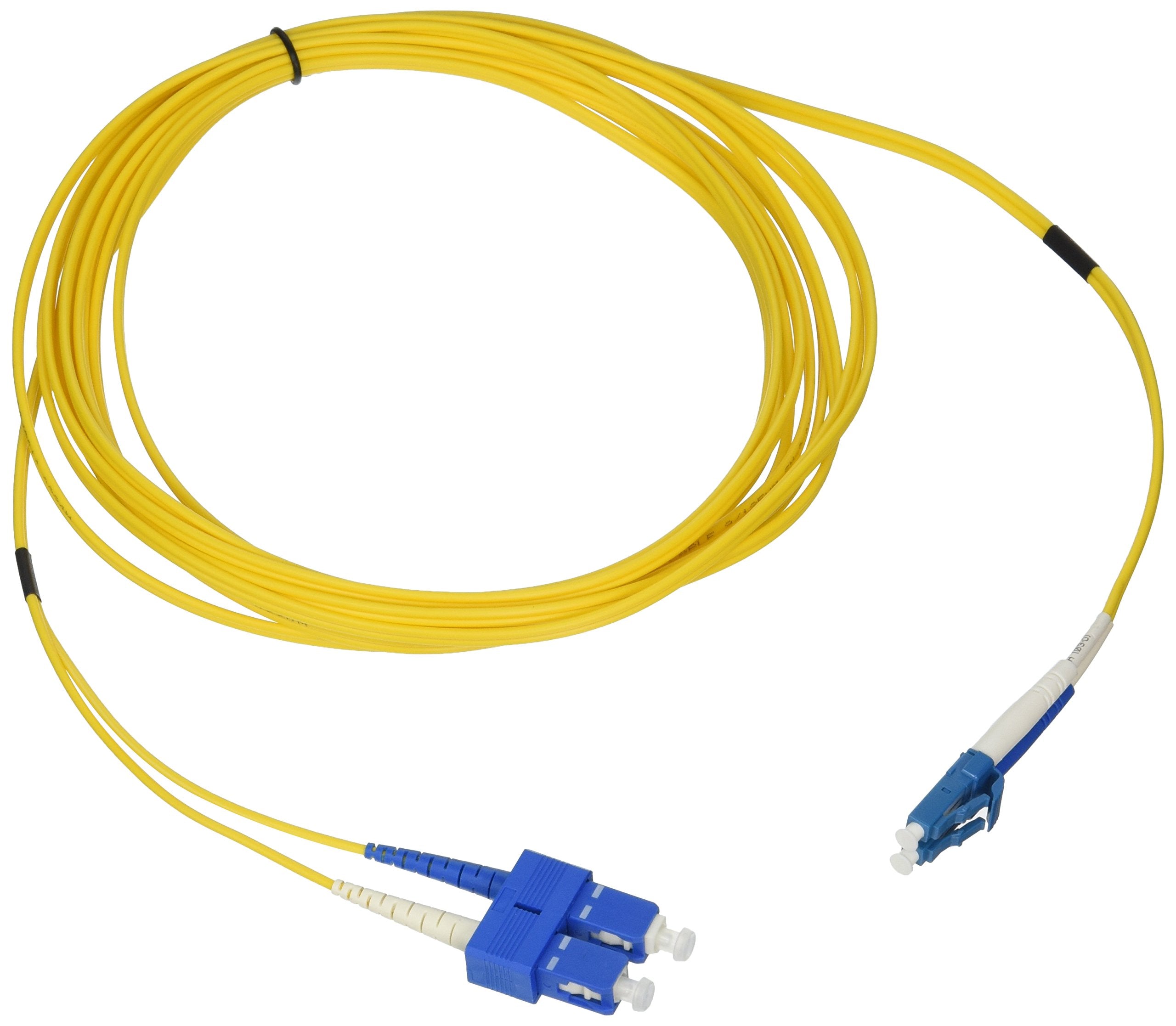 C2G/Cables To Go 28950 Lc Sc 9/125 Os1 Duplex Single Mode Pvc Fiber Optic Cable (5 Meters, Yellow)