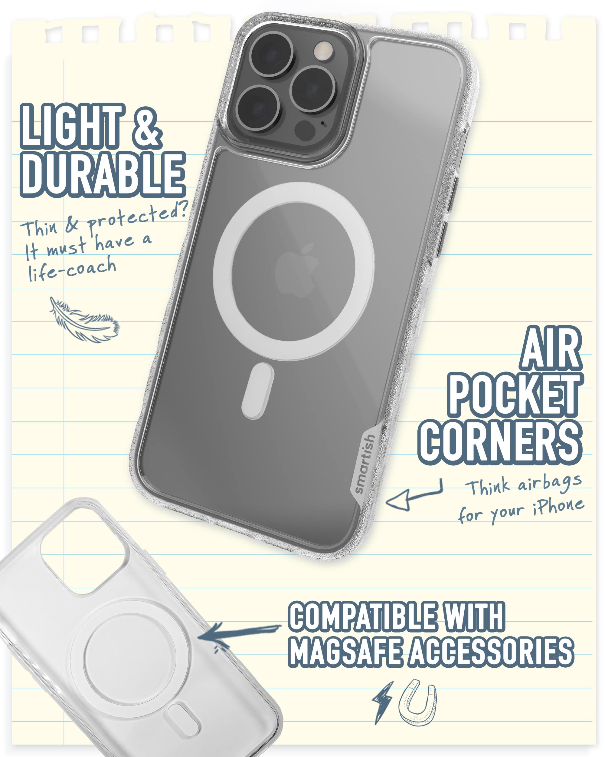 Smartish Iphone 13 Pro Max Slim Case   Gripmunk Compatible With Magsafe [Lightweight + Protective] Thin Grip Cover   Nothin' To Hide