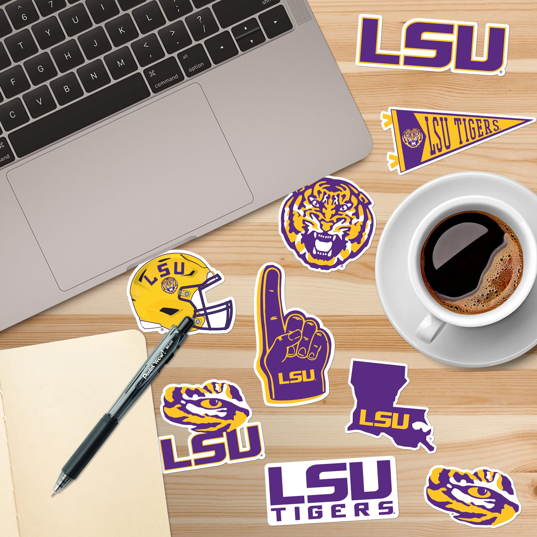 Lsu 50Ct Vinyl Large Deluxe Stickers Variety Pack   Laptop, Water Bottle, Scrapbooking, Tablet, Skateboard, Indoor/Outdoor   Set