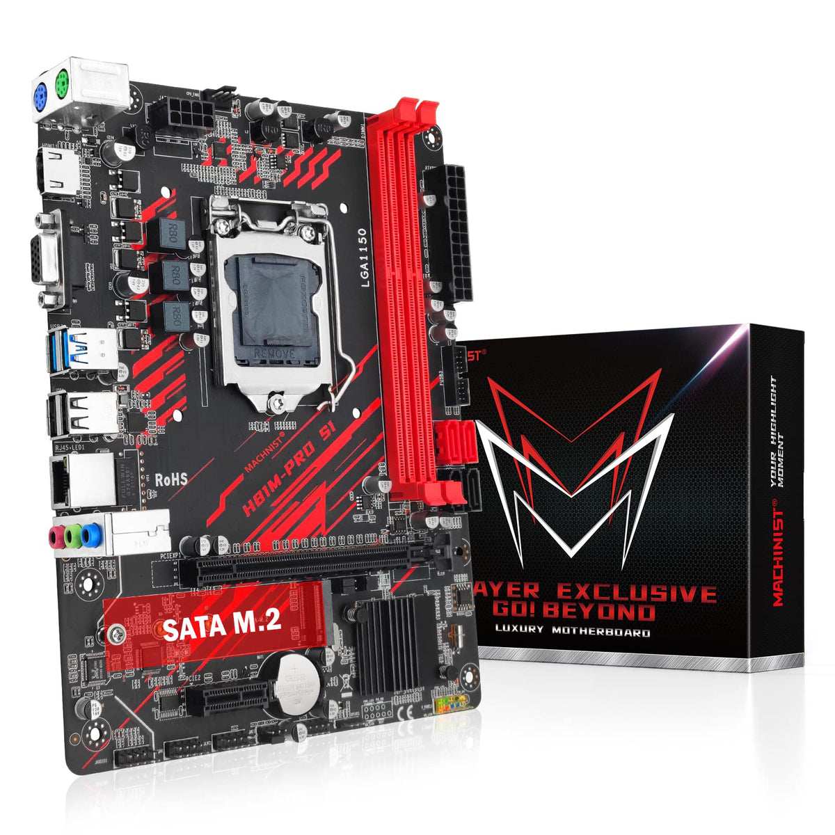 Machinist Lga 1150 Motherboard, H81 Micro Atx Intel 4Th Gen Gaming Motherboard For Desktop Pc Support 1333/1600Mhz Ddr3 Dual Cha