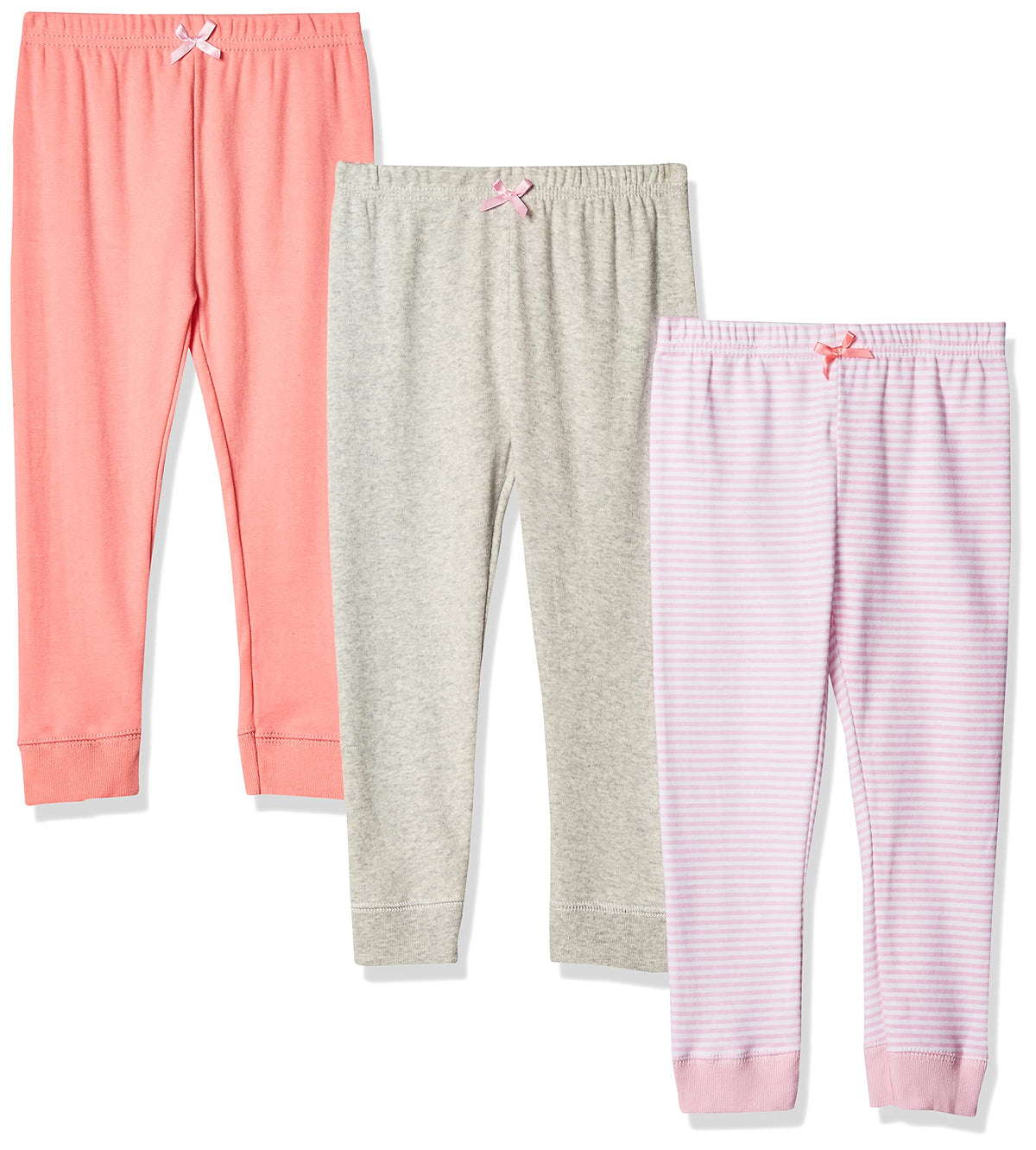 Luvable Friends Unisex Baby Cotton Pants, Stripe Light Pink Coral, 9 12 Months