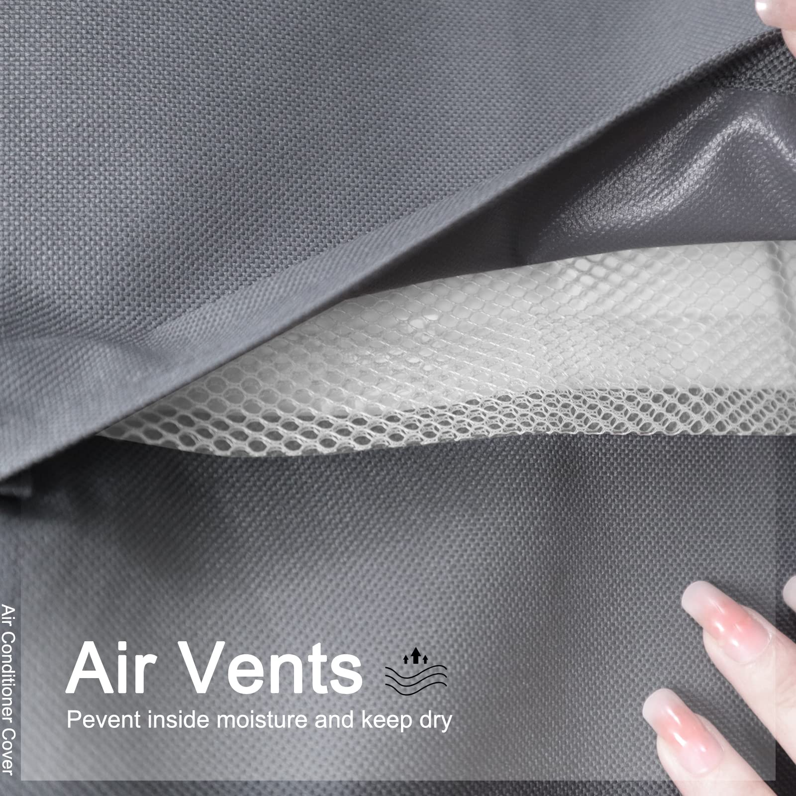 Startwo Air Conditioner Cover Heavy Duty Waterproof Durable For Outdoor Elastic Bottom For Secure Fit Year Around Protection  Gr