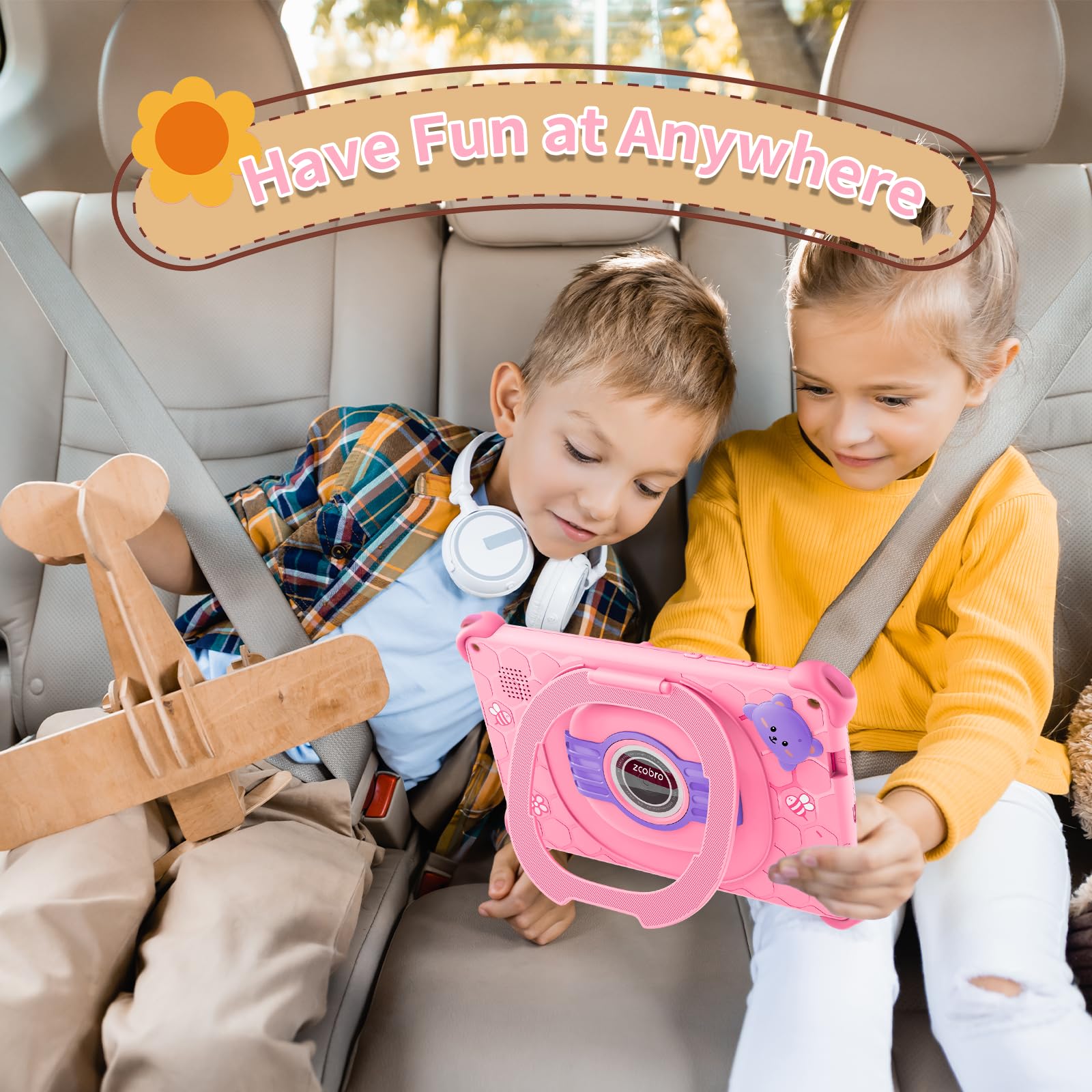 Kids Tablet 7'' Toddler Tablet For Kids, 2Gb Ram 32Gb Rom Kids Learning Tablets With Case Bluetooth Wifi Gms Parental Control Ch