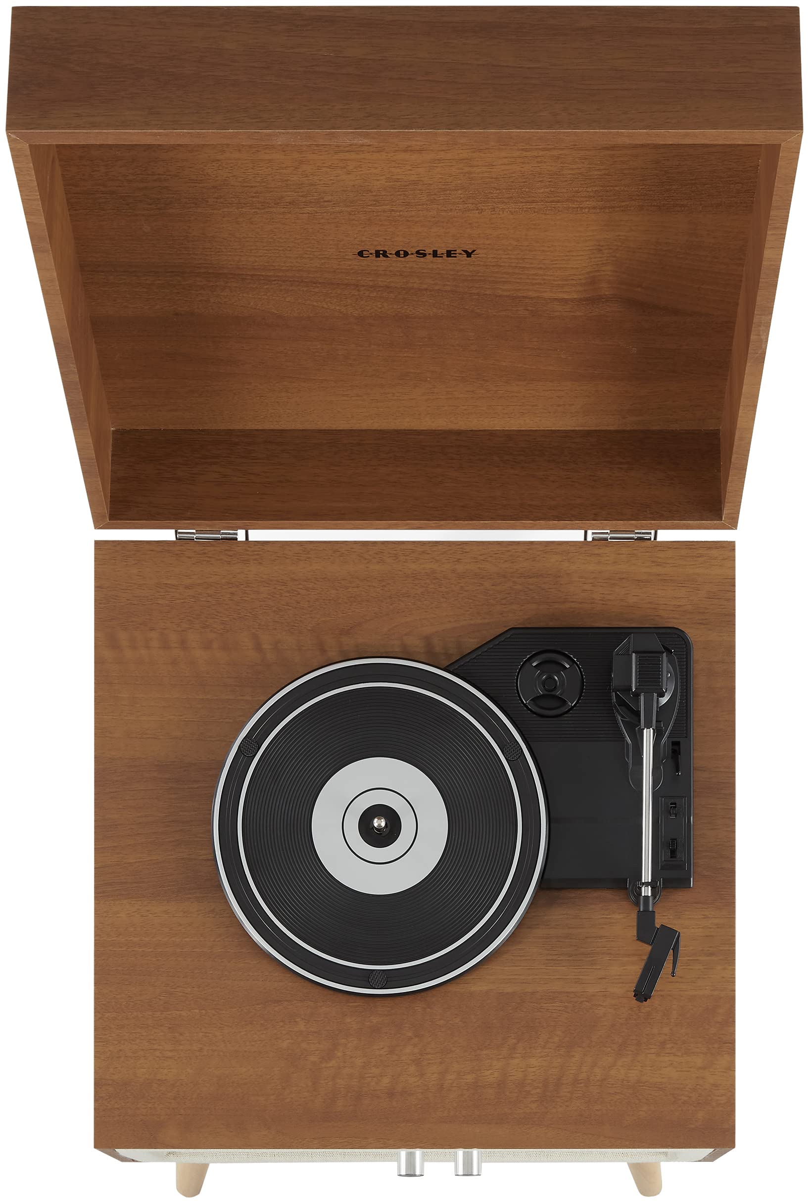 Crosley Cr6235A-Na Rohe 3-Speed Bluetooth In/Out Vinyl Record Player Turntable With Built-In Speakers And Detachable Legs, Natur