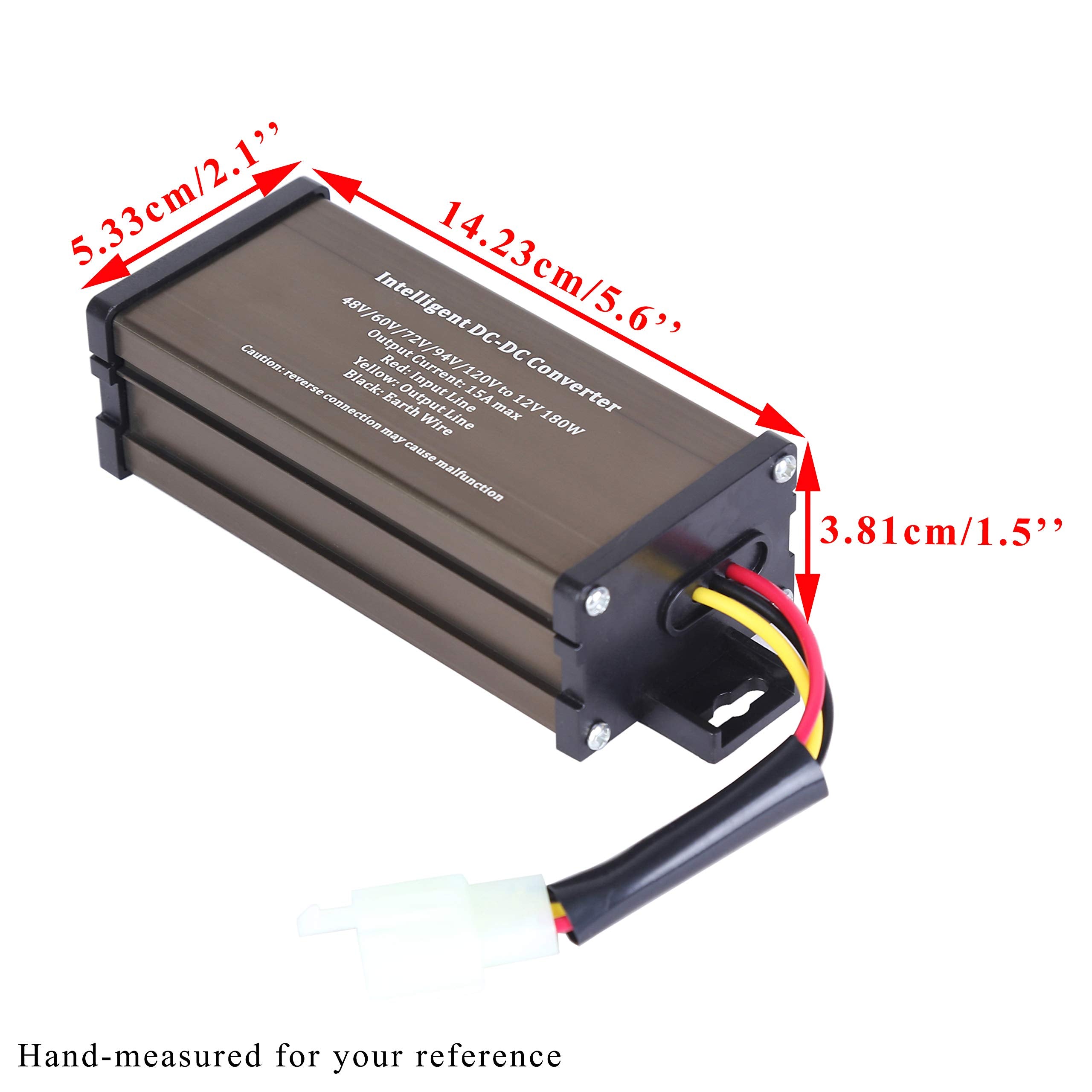 Pro Chaser Dc Dc 120V 108V 96V 84V 72V 60V 48V Volt Voltage To 12V Step Down Voltage Reducer Regulator 180W 15A For Scooters & B
