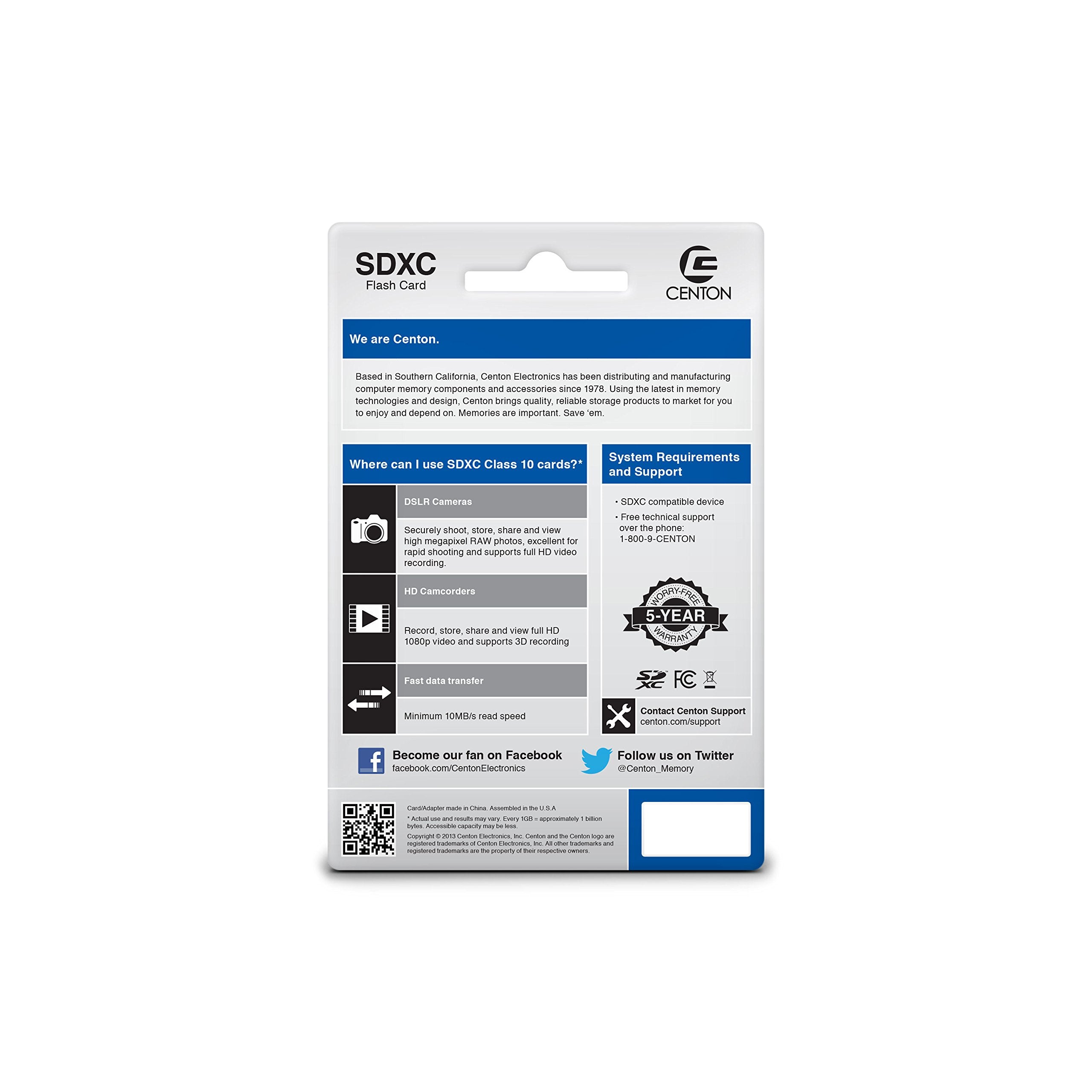 Centon Electronics 128Gb Class 10 Sd Card (S1 Sdxc10 128G)