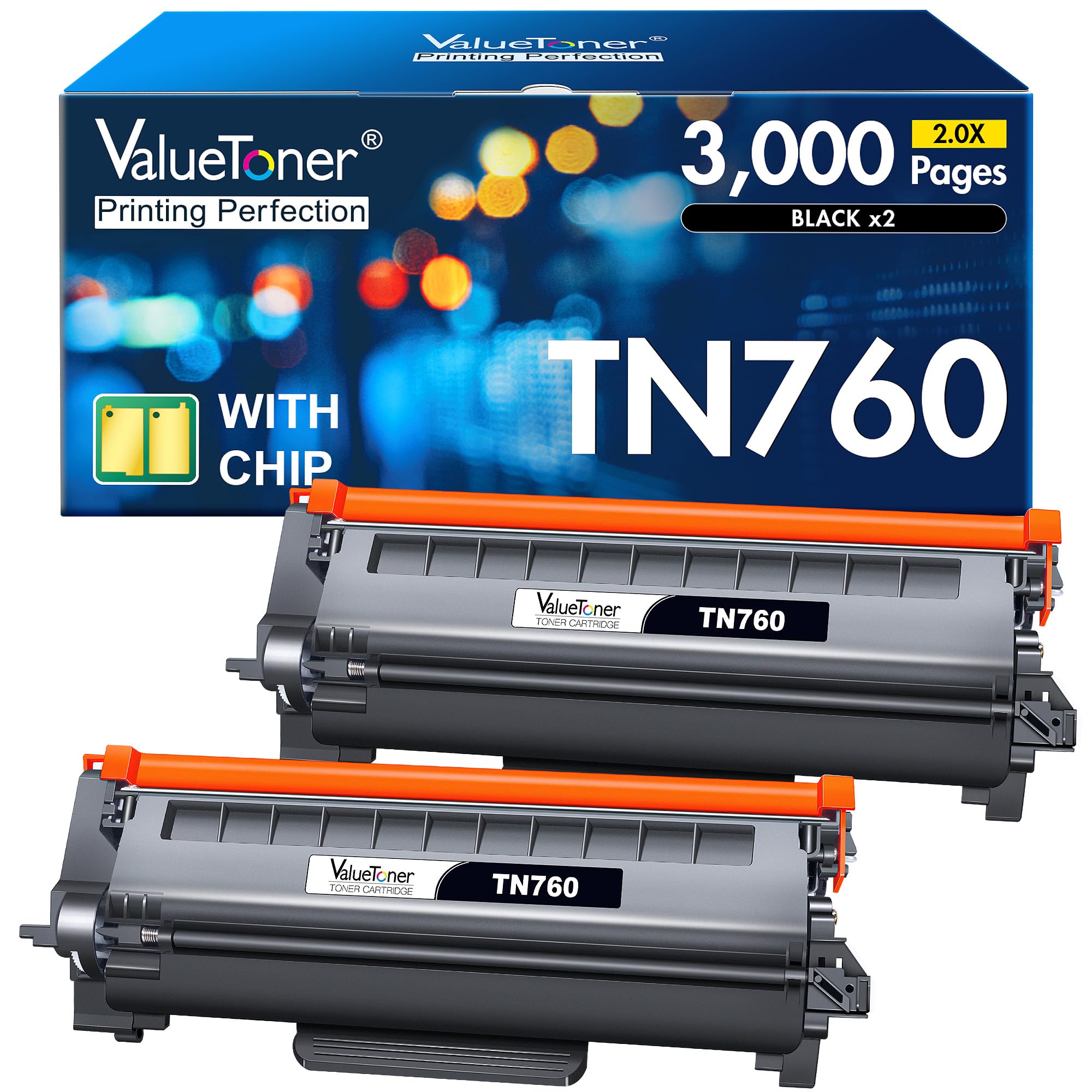 Valuetoner Tn760 Toner For Brother Printer Compatible For Brother Toner Tn 730/Tn 760 Use With Brother Hl L2350Dw Hl L2395Dw Hl 