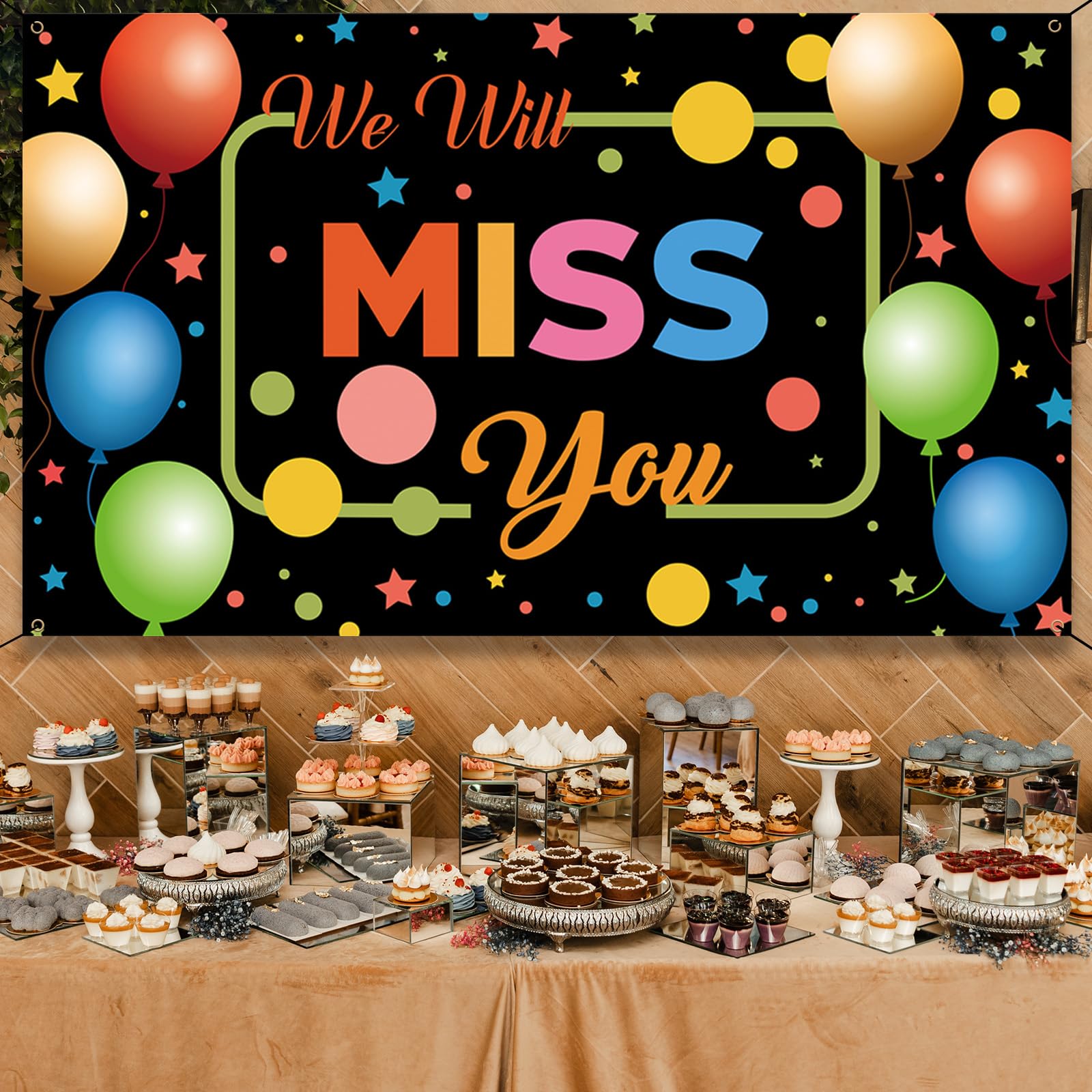 We Will Miss You Backdrop Banner, Going Away Decorations, Photo Booth Props For Farewell Goodbye Moving Away Retirement Graduati