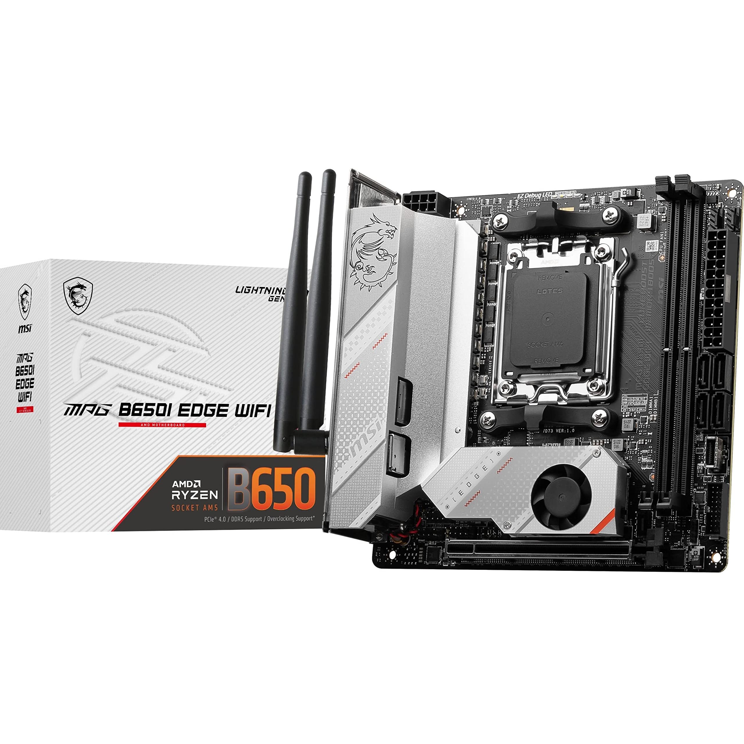 Msi Mpg B650I Edge Wifi Gaming Motherboard (Amd Am5 Mini Itx Ddr5 Pcie 4.0 M.2 Sata 6Gbs Usb 3.2 Gen 2 Hdmi Wi Fi 6E Amd Ryzen 7