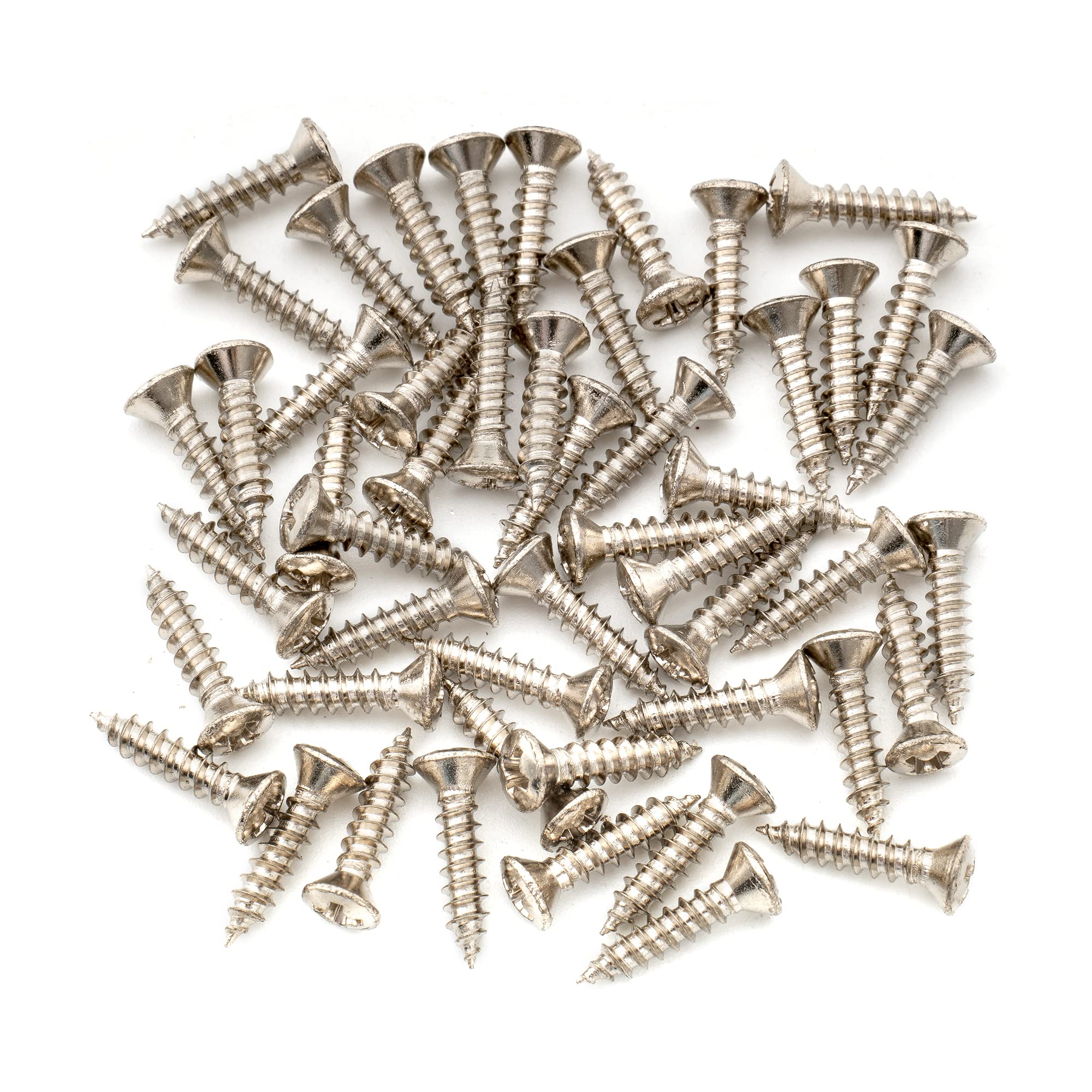 Musiclily Ultra 3x12mm Stainless Steel Electric Guitar Bass Pickguard Mounting Screws for USA Fender Style Guitar or Bass, Nicke