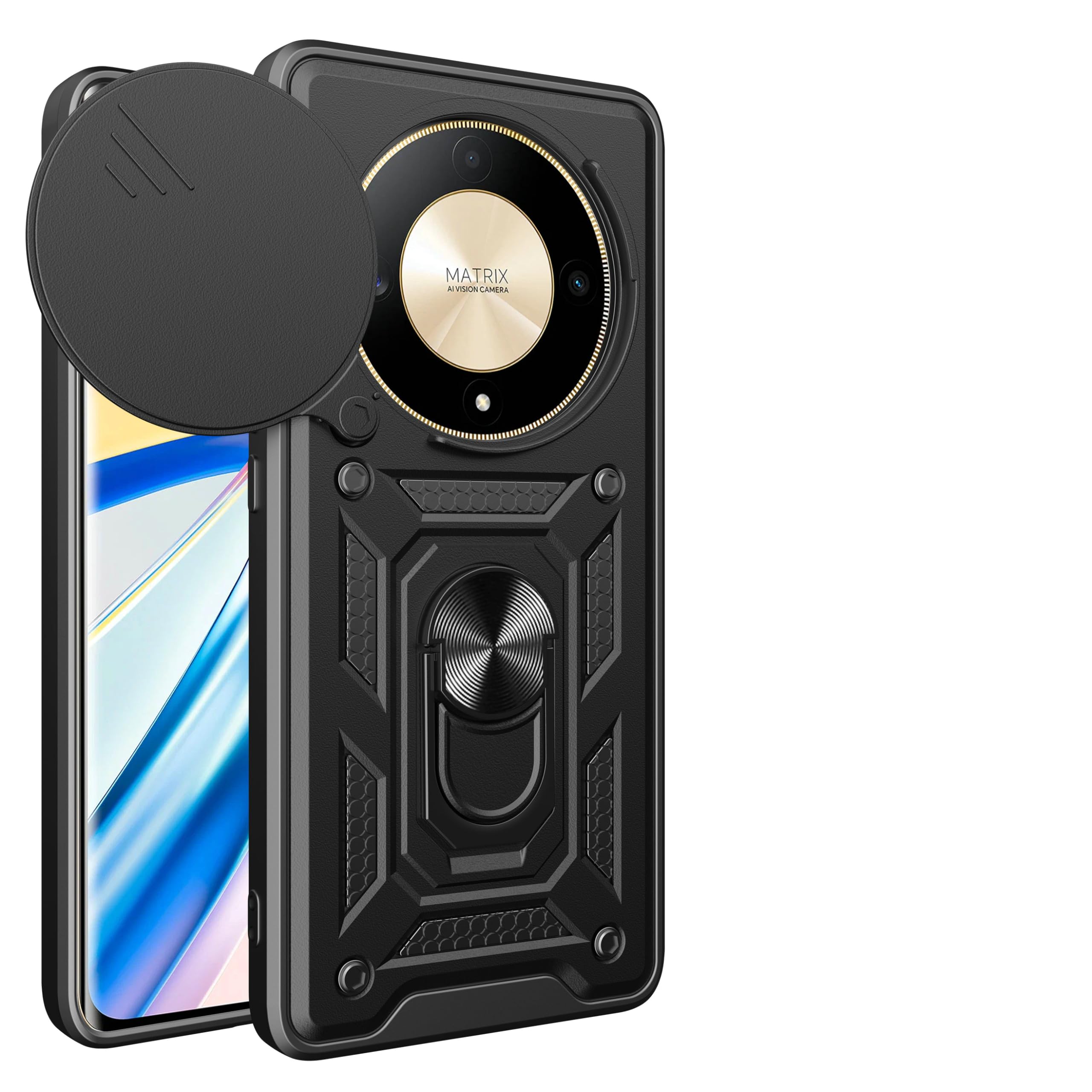 Kukoufey Compatible With Honor Magic5 Pro Case Cover,With Slide Camera Lens Cover Compatible With Honor Magic 5 Pro 5G Pgt An10 
