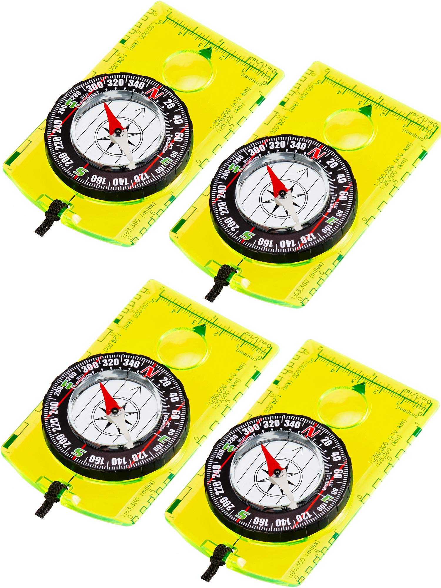 Gejoy 4 Pieces Hiking Compass Orienteering Compass Map Navigation Gear Wilderness Survival Gifts for Kids Outdoor Hunting Campin