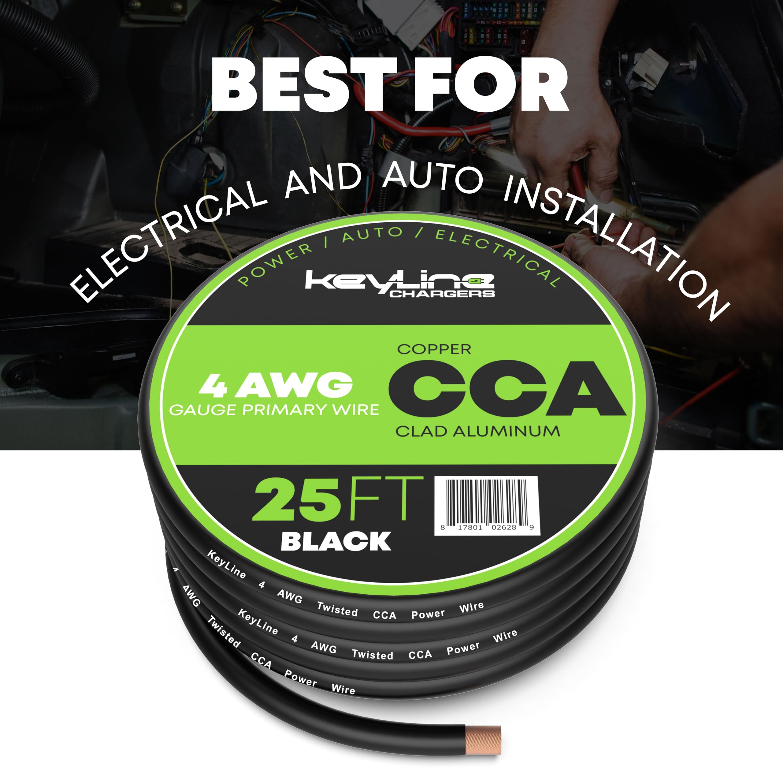 4 Gauge Wire   25Ft Black | 4 Gauge Amp Wire, Battery Cable, Marine Speaker Wire, Solar Cables For Rv Trailer, Car Audio Speaker