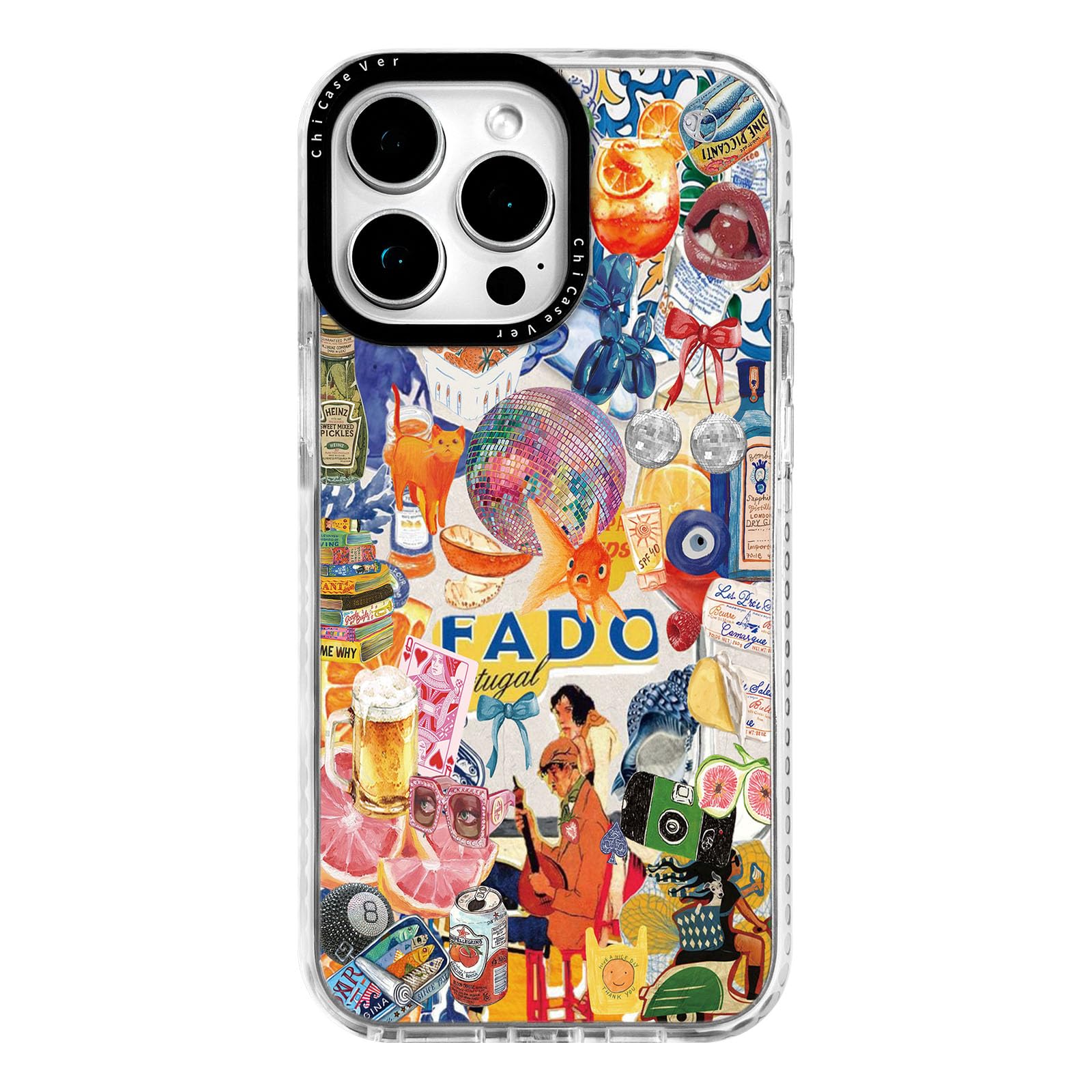 ChiCaseVer for iPhone 15 Pro Max Case, Fruity Summer Collage, Military-Grade Drop Protection, Designer Quirky Artistic Soft Slim