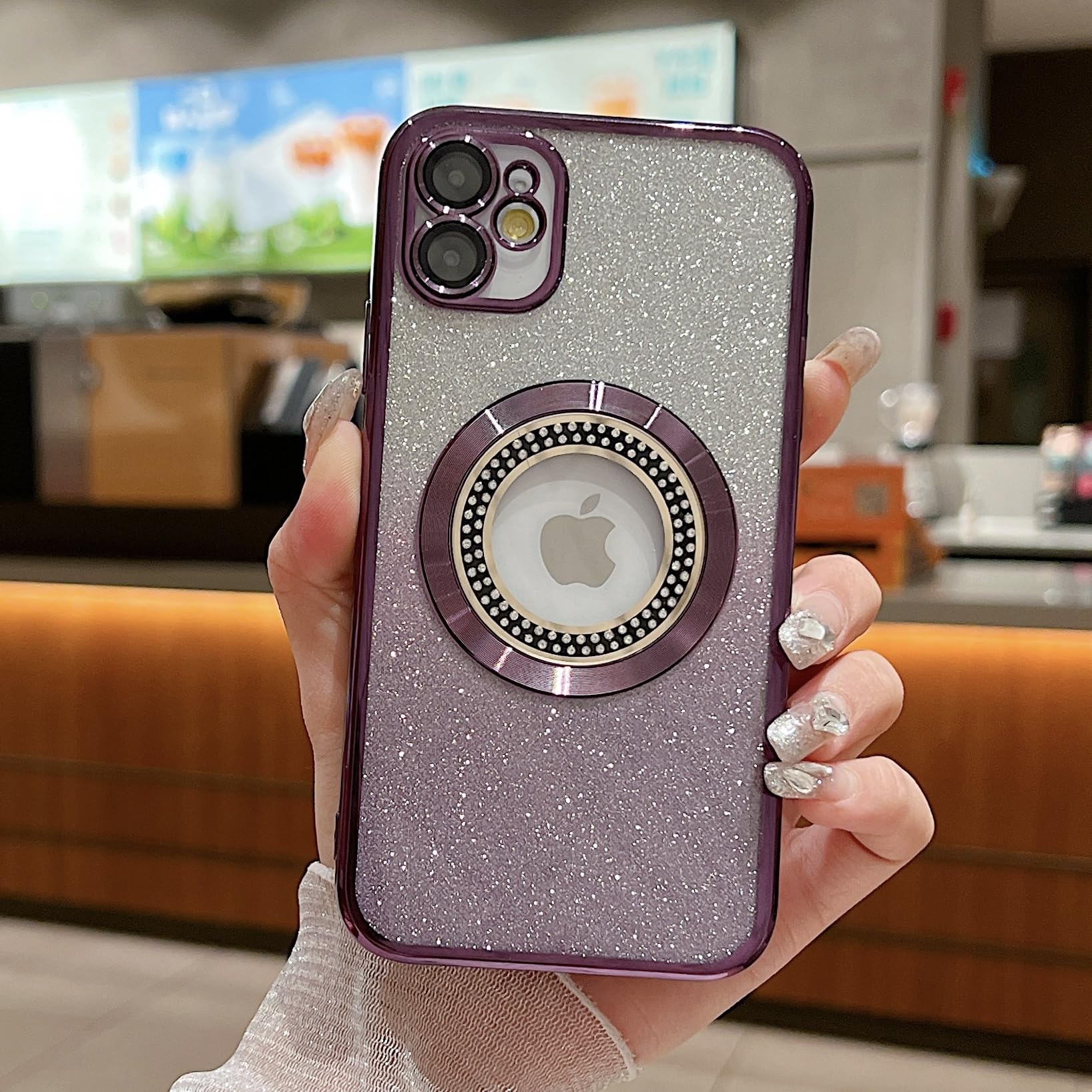 Misscase For Iphone 11 Magnetic Glitter Case Compatible With Magsafe,Full Protection Slim Shockproof Anti Scratch Case With Came