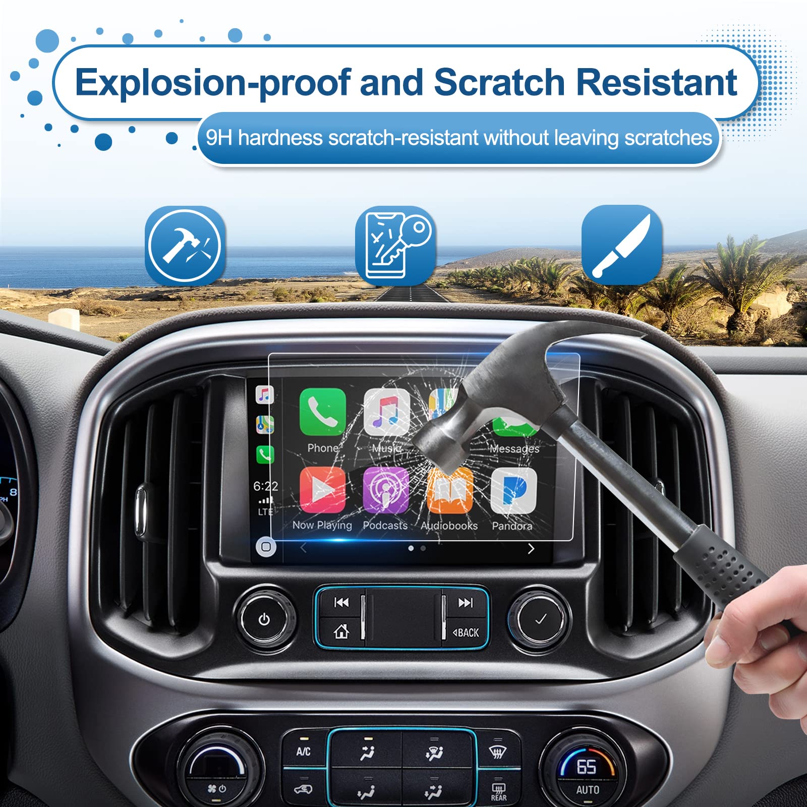 Coleya 2014 2021 Sierra 1500 Screen Protector For Gmc Sierra 8 Inch Touch Screen, For 2022 2023 Sierra 2500Hd/3500Hd Screen Prot